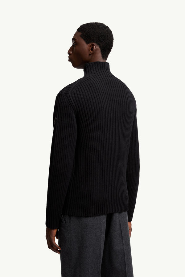 Wool & Cashmere Polo Neck Jumper Men Black Moncler 4