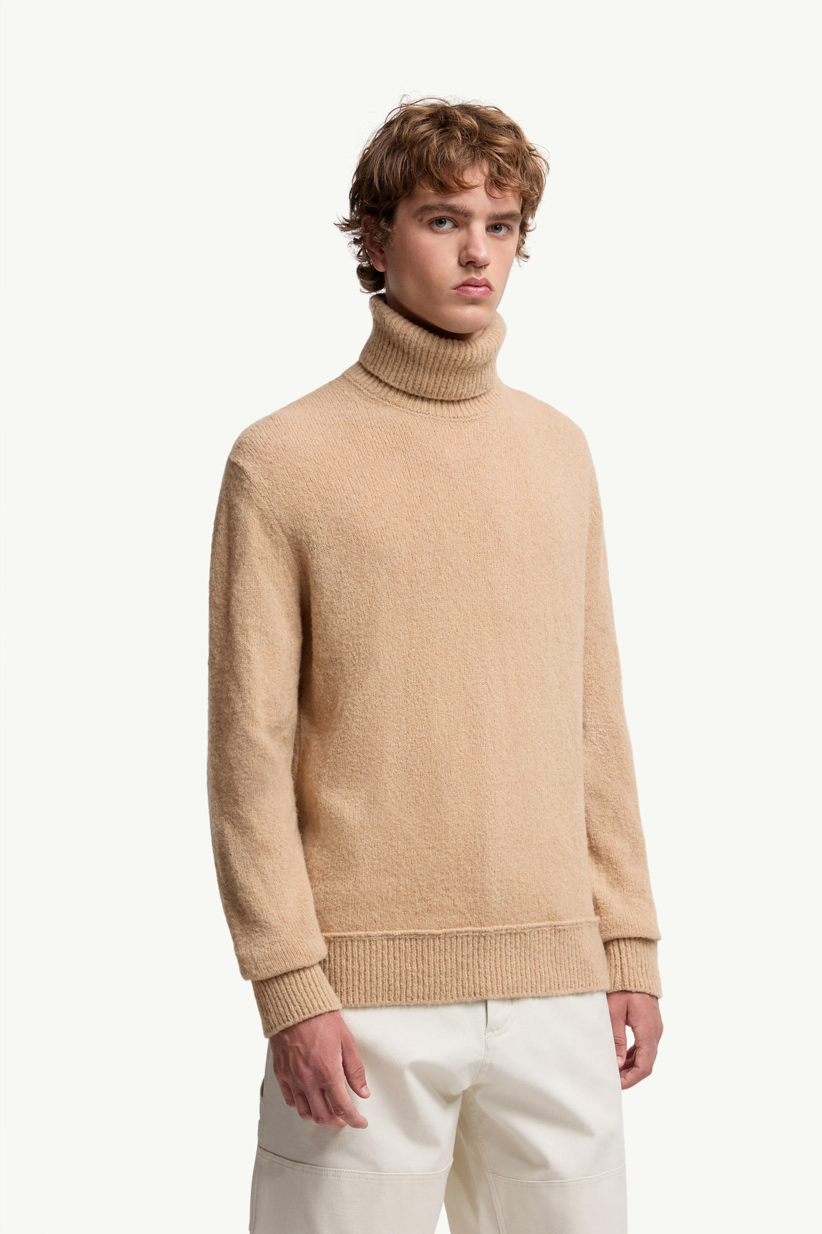 Rollkragenpullover aus Wollmischung Herren Beige Moncler 3