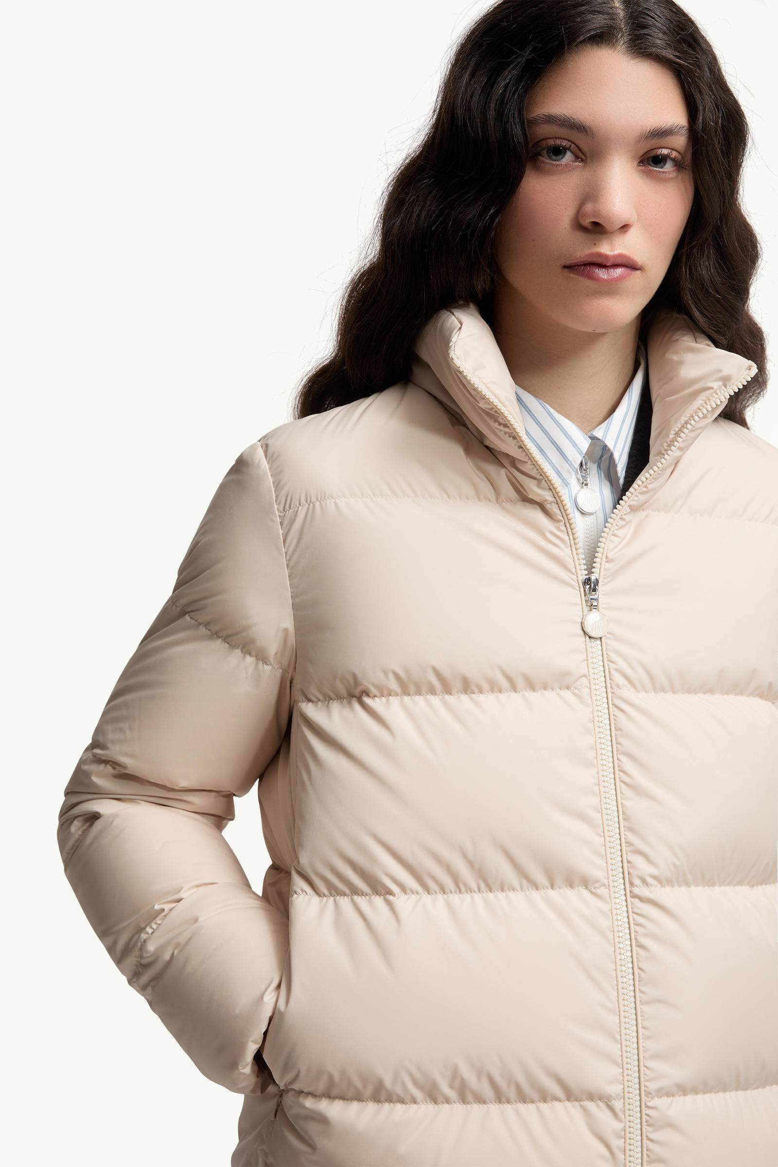 Mauzun Short Down Jacket Women Light Beige Moncler 5