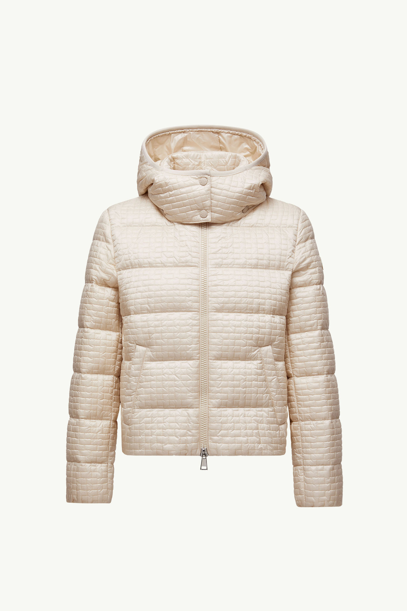 Gisors幾何絎縫連帽短身羽絨外套 女士 淺米色 Moncler 2