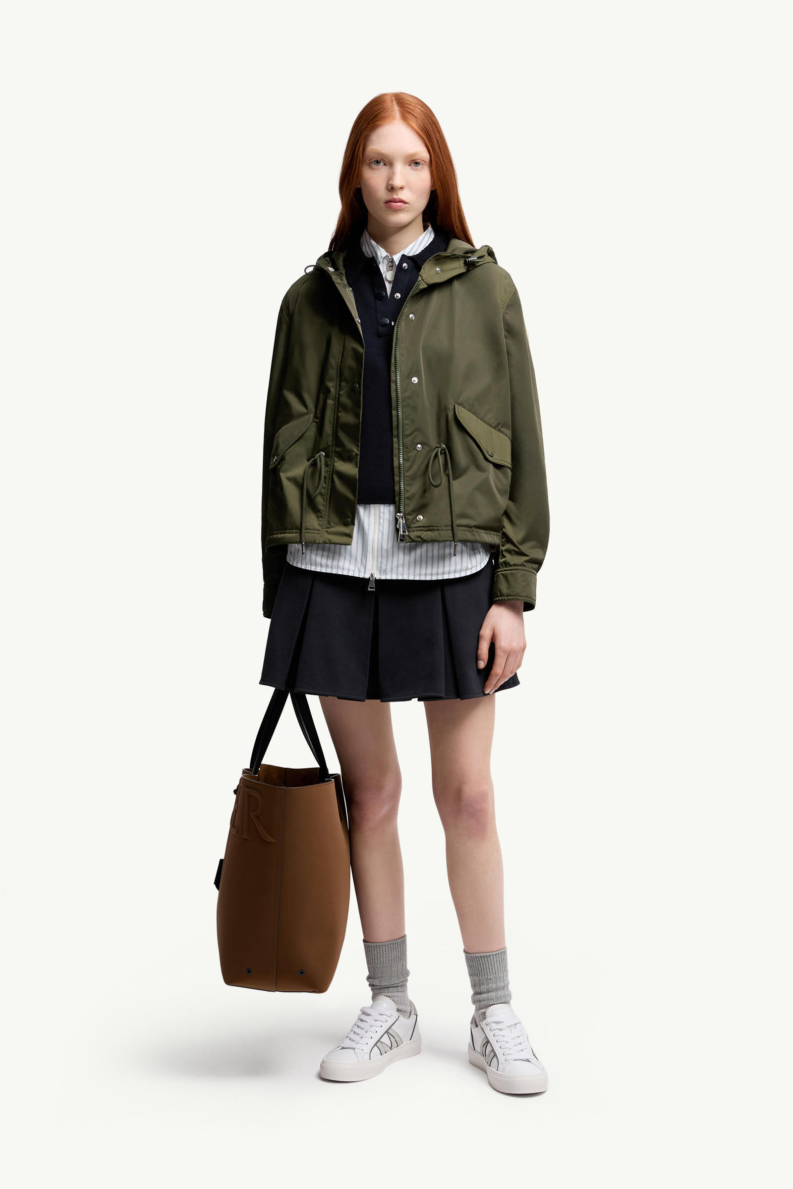 Noizay Hooded Parka Jacket Women Olive Green Moncler 0