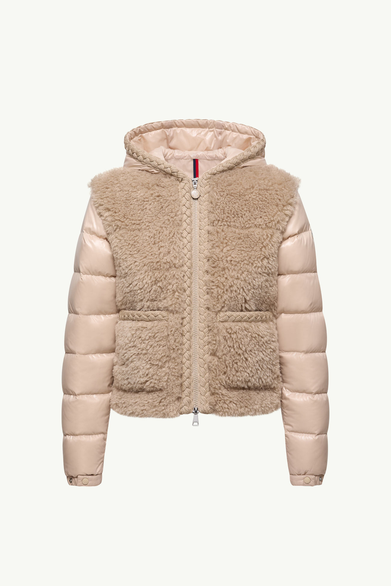 Plumífero corto efecto peluche con capucha Plantay Mujer Beige Moncler 2