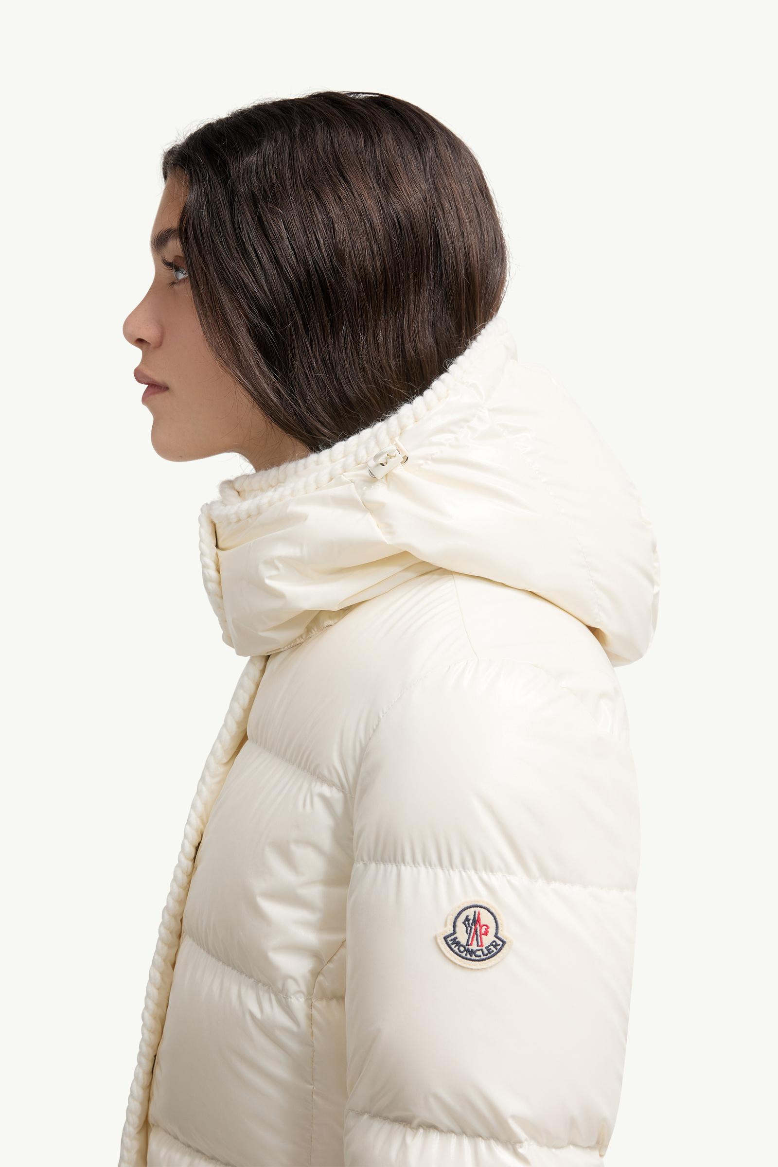 Glareins Braided Trim Hooded Short Down Jacket Women White Moncler 1