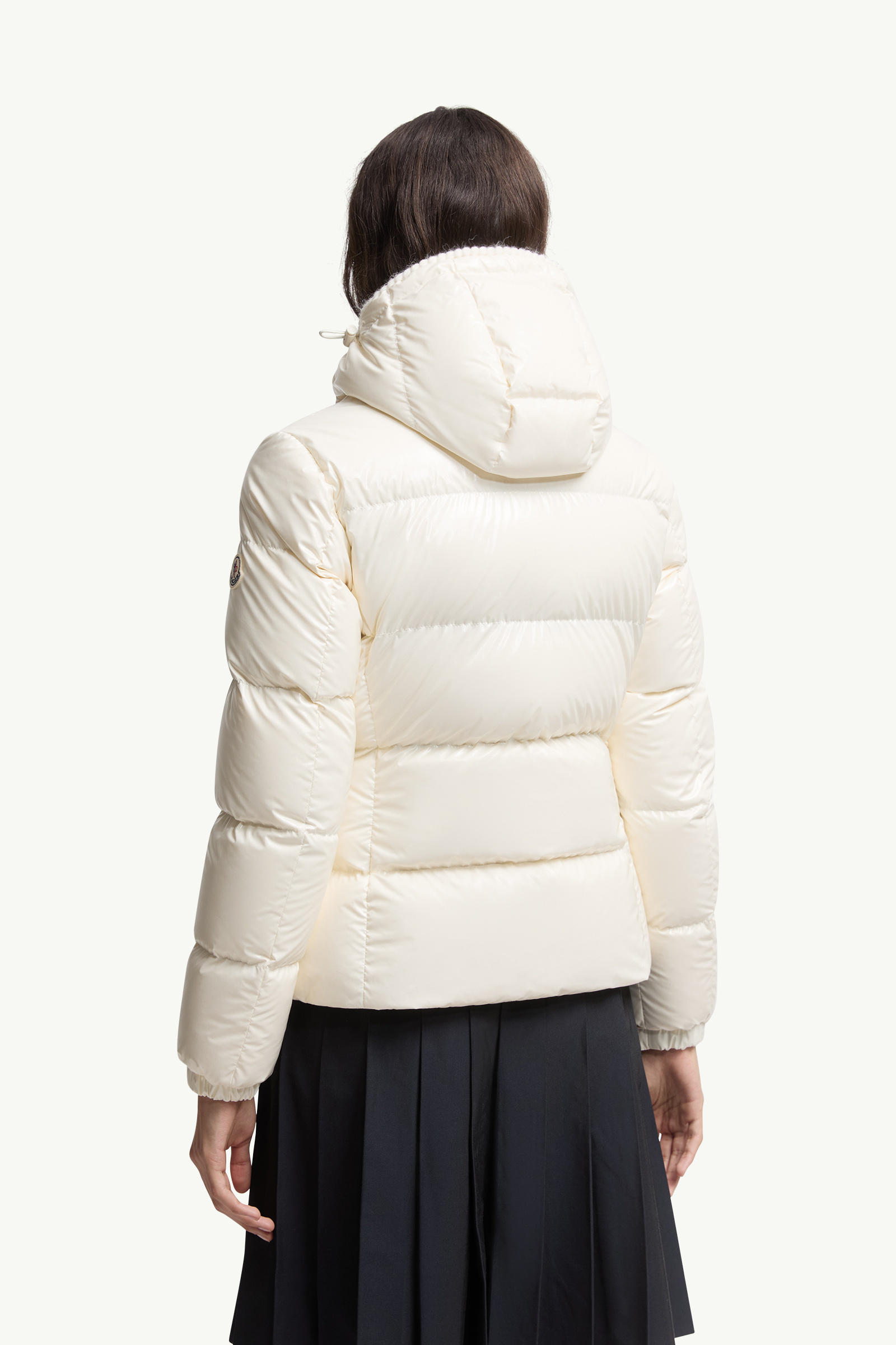 Glareins Braided Trim Hooded Short Down Jacket Women White Moncler 4