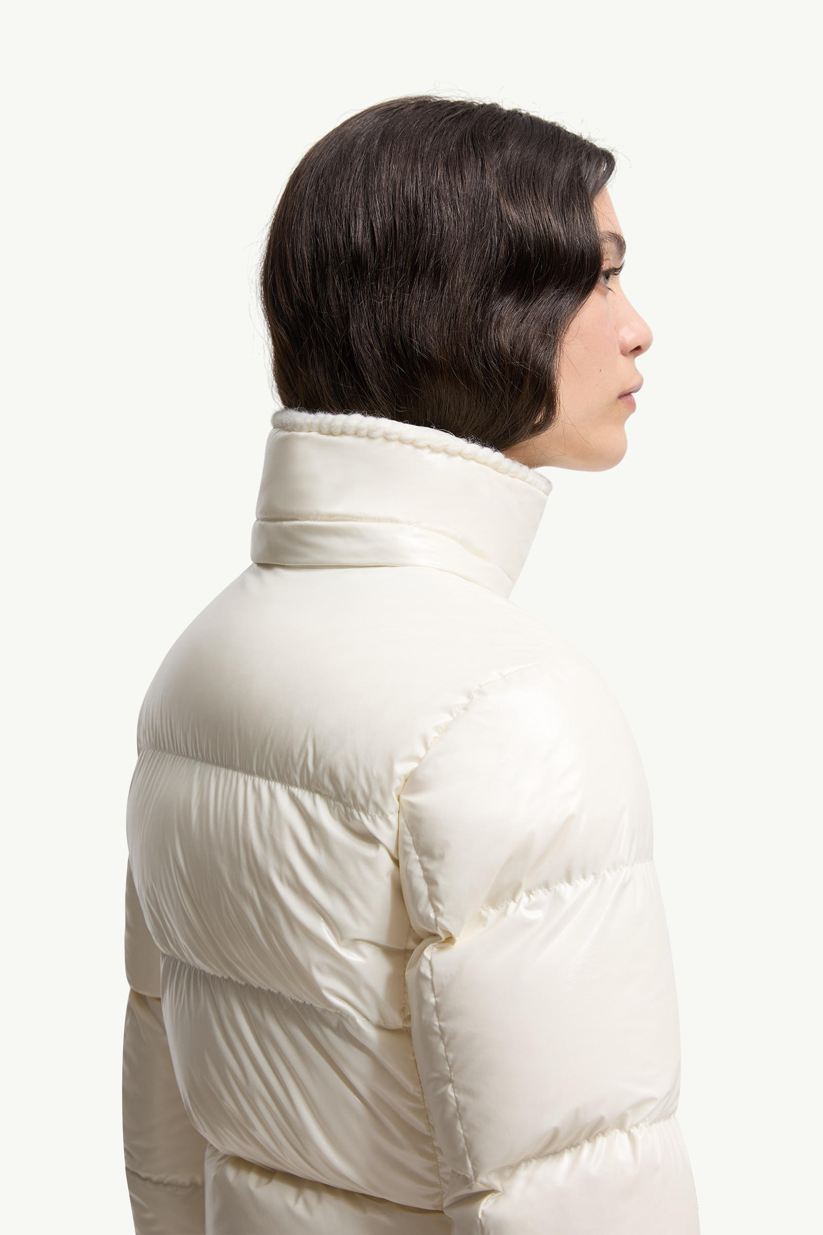 Glareins Braided Trim Hooded Short Down Jacket Women White Moncler 5