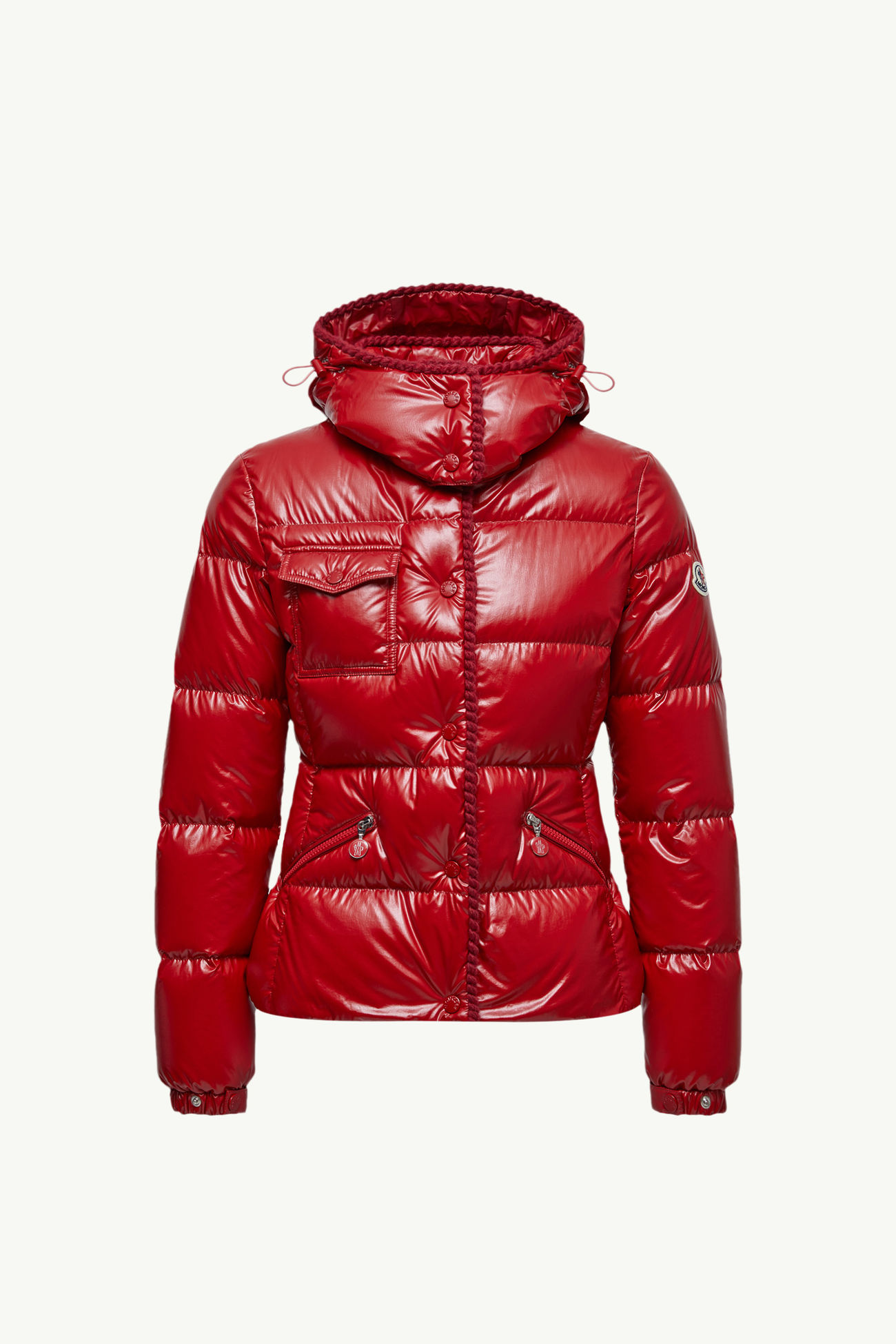Glareins女士编织饰边连帽短款羽绒夹克外套 女士 红色 Moncler 2