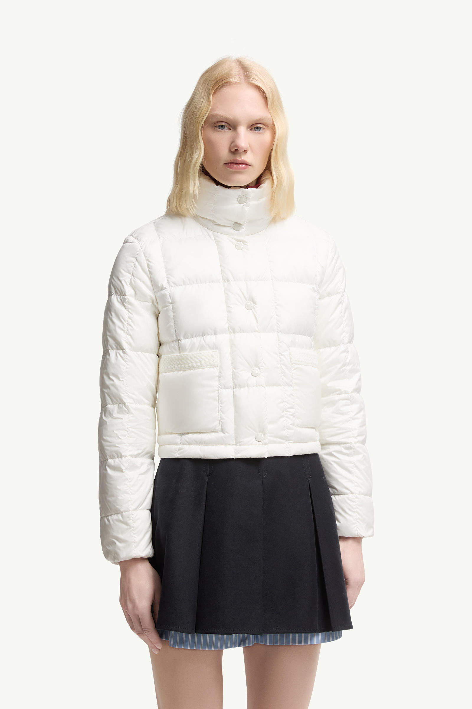 Jarcieu Braided Trim Short Down Jacket Women White Moncler 3