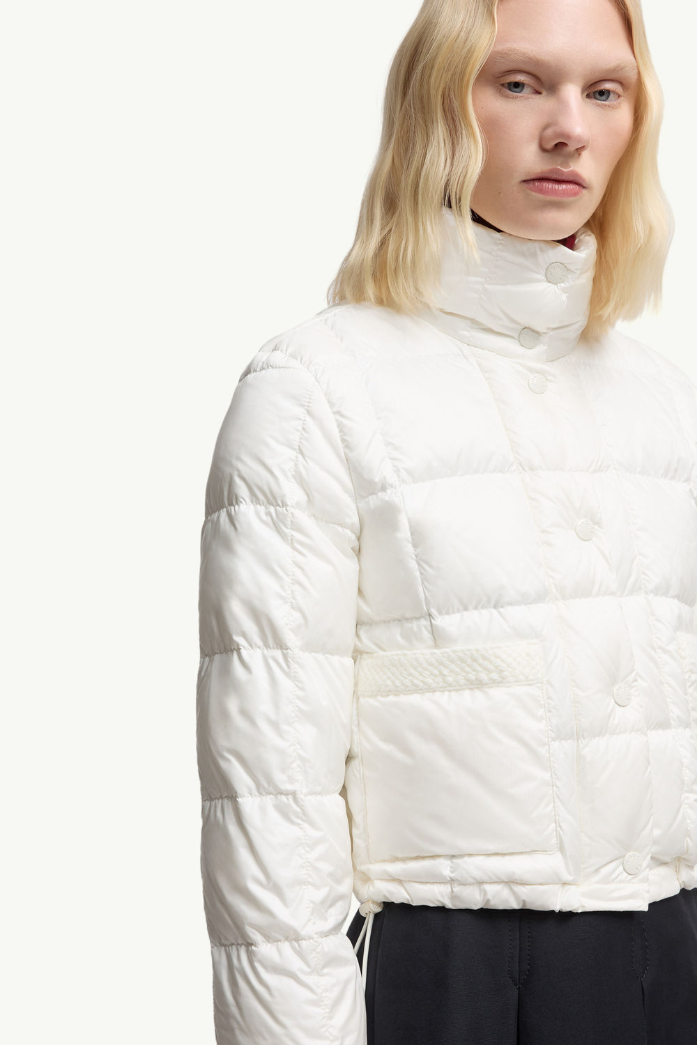 Jarcieu Braided Trim Short Down Jacket Women White Moncler 5