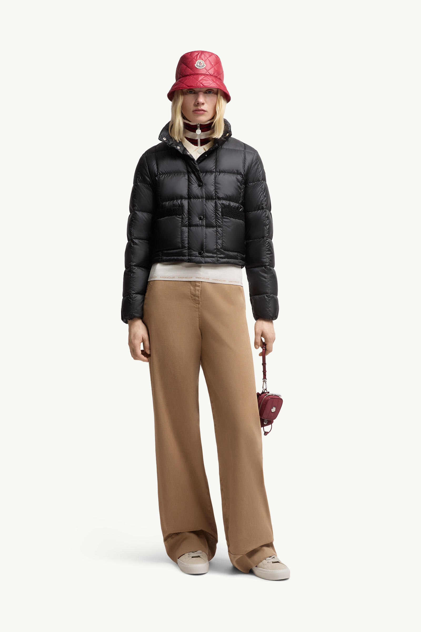 Doudoune courte à bordure tressée Jarcieu Femmes Noir Moncler 0