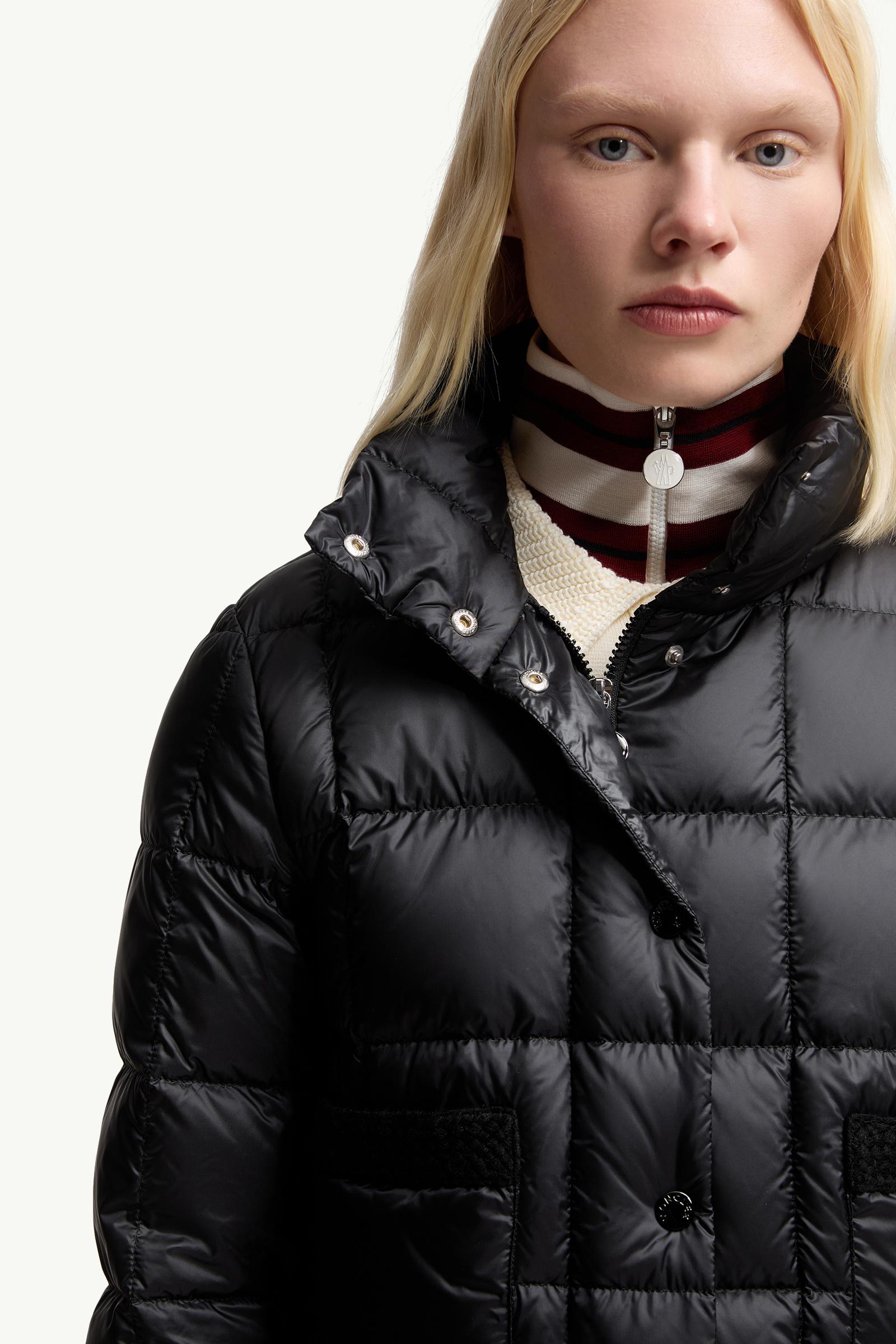 Black Jarcieu Braided Trim Short Down Jacket - Short Down