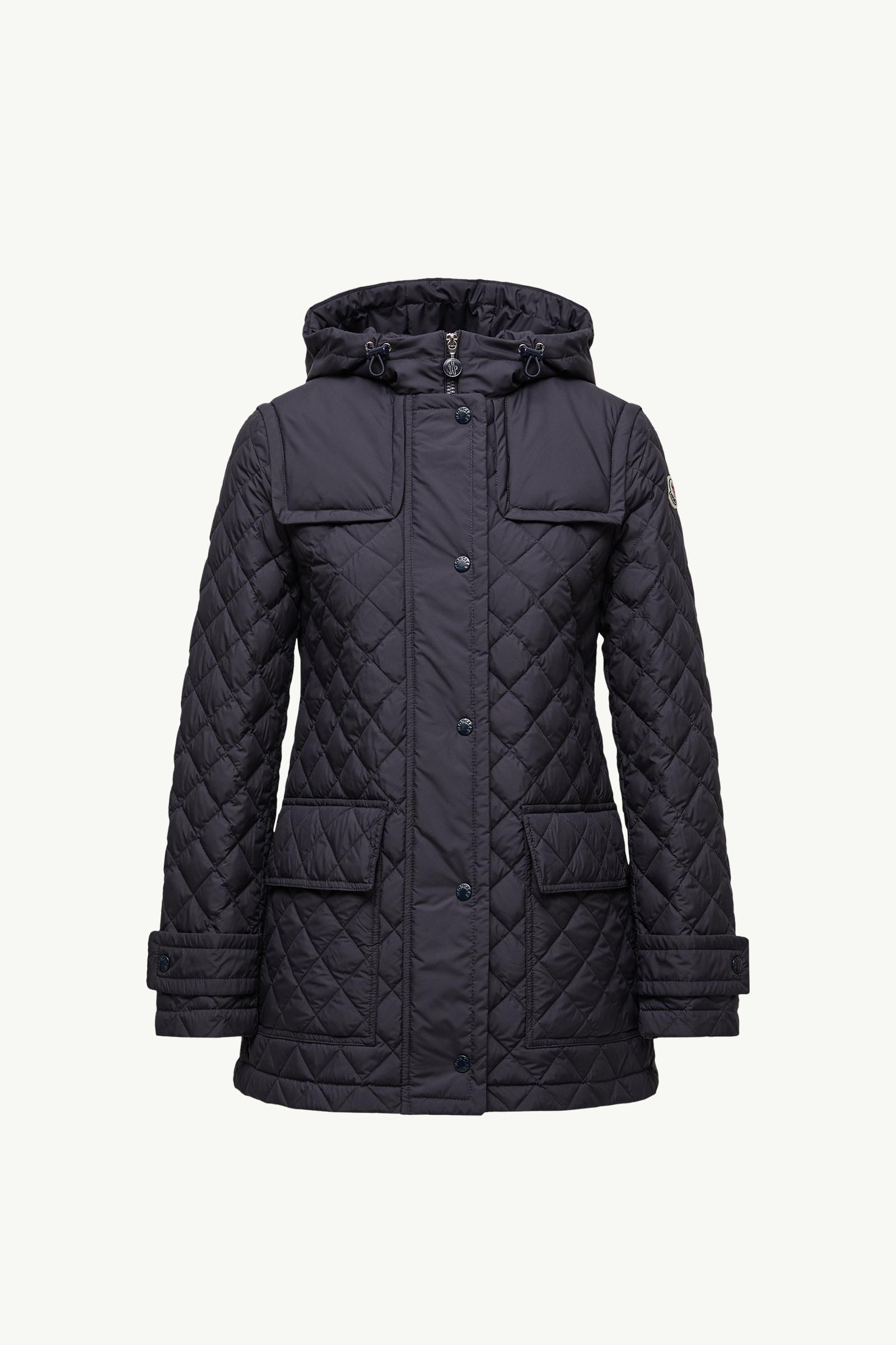 Chacenay Hooded Diamond-Quilted Mid-Length Down Jacket Women Navy Blue Moncler, 1 of 0