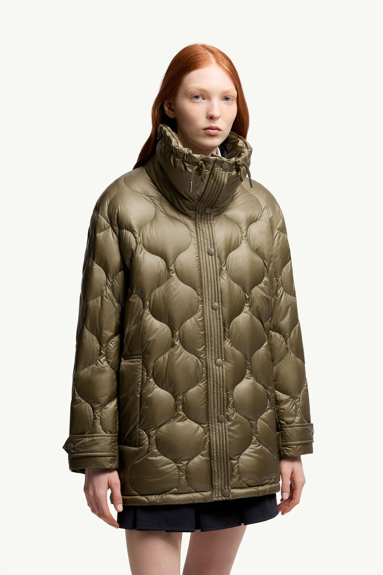 Lombi連帽中長羽絨外套 女士 橄欖綠色 Moncler 3
