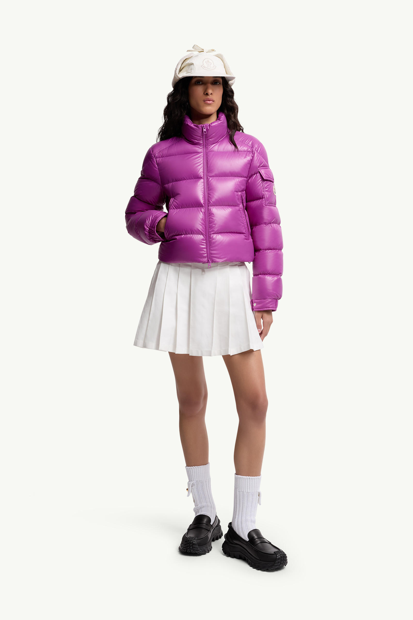 Petra Short Down Jacket Women Fuchsia Moncler 0