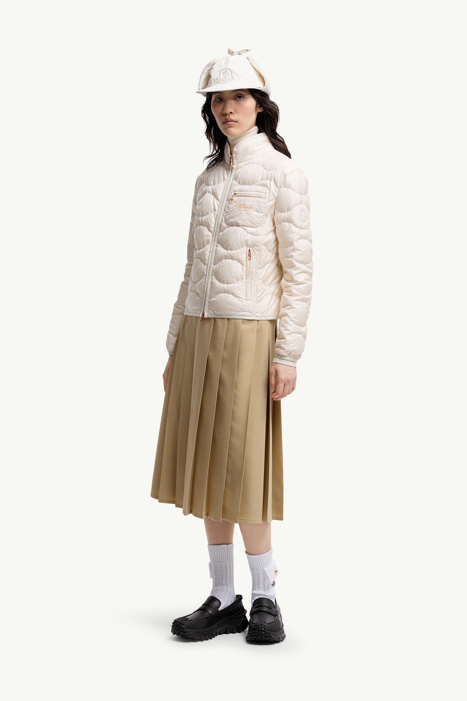Tegea女士波纹绗缝短款羽绒夹克外套 女士 象牙白 Moncler 0