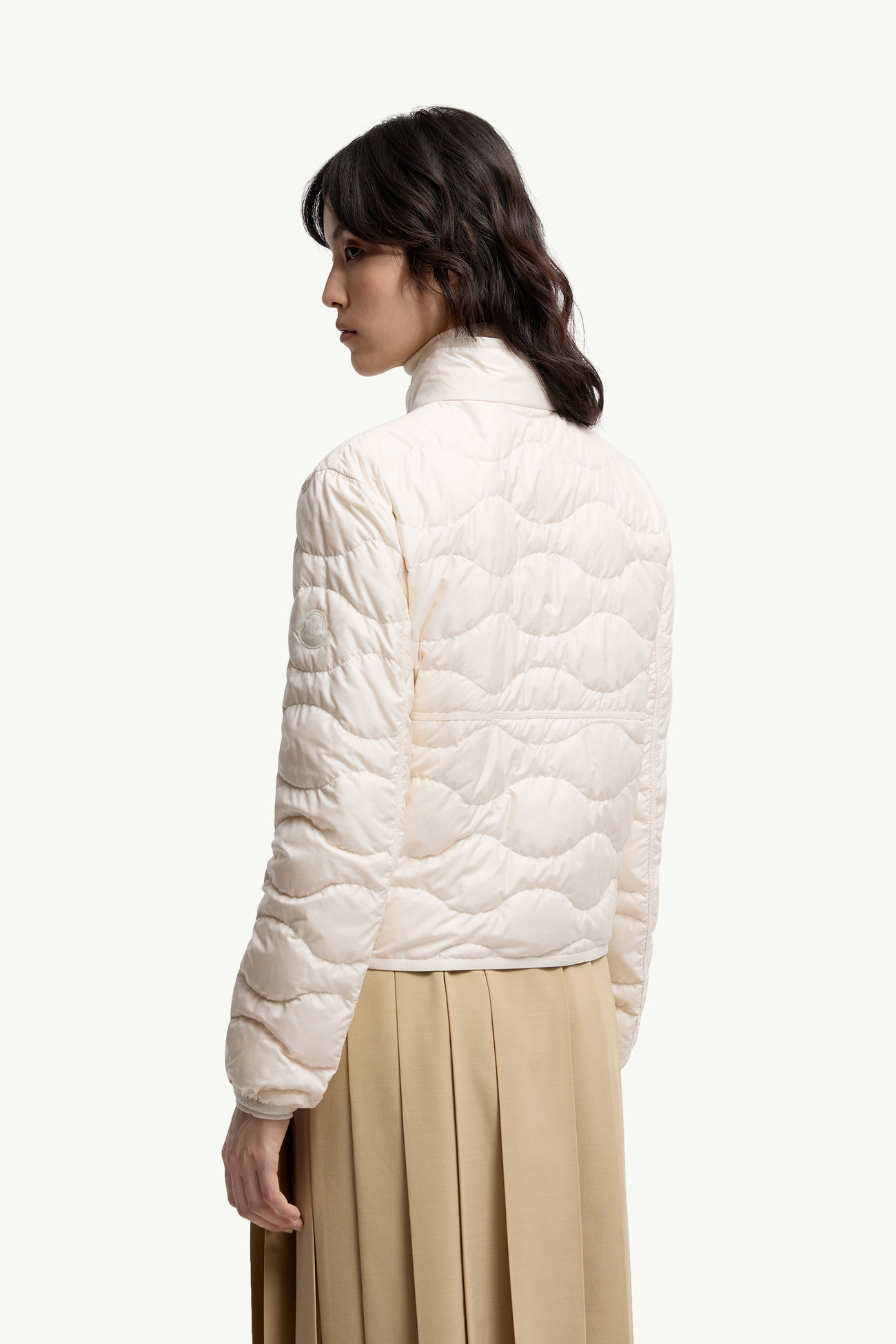 Tegea Wave-Quilted Short Down Jacket Women White Ivory Moncler 4