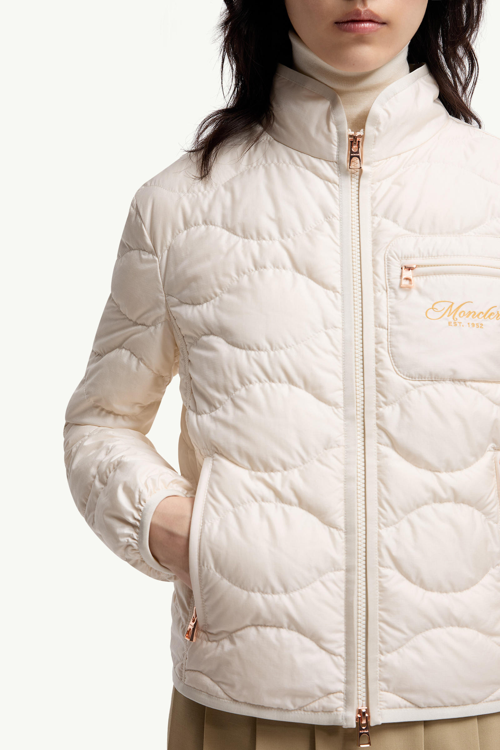 Tegea女士波纹绗缝短款羽绒夹克外套 女士 象牙白 Moncler 5