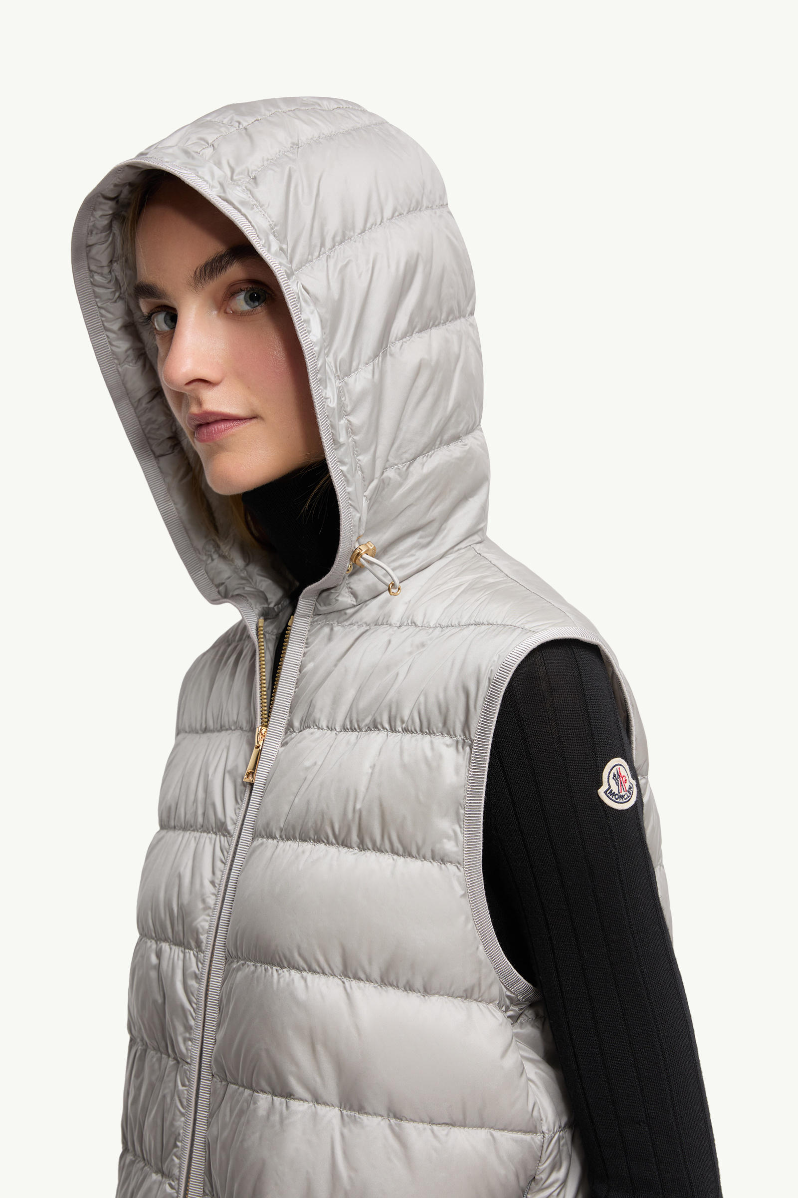 Reposse 3-in-1 Wool & Cashmere Short Down Jacket Women Gray Moncler 7