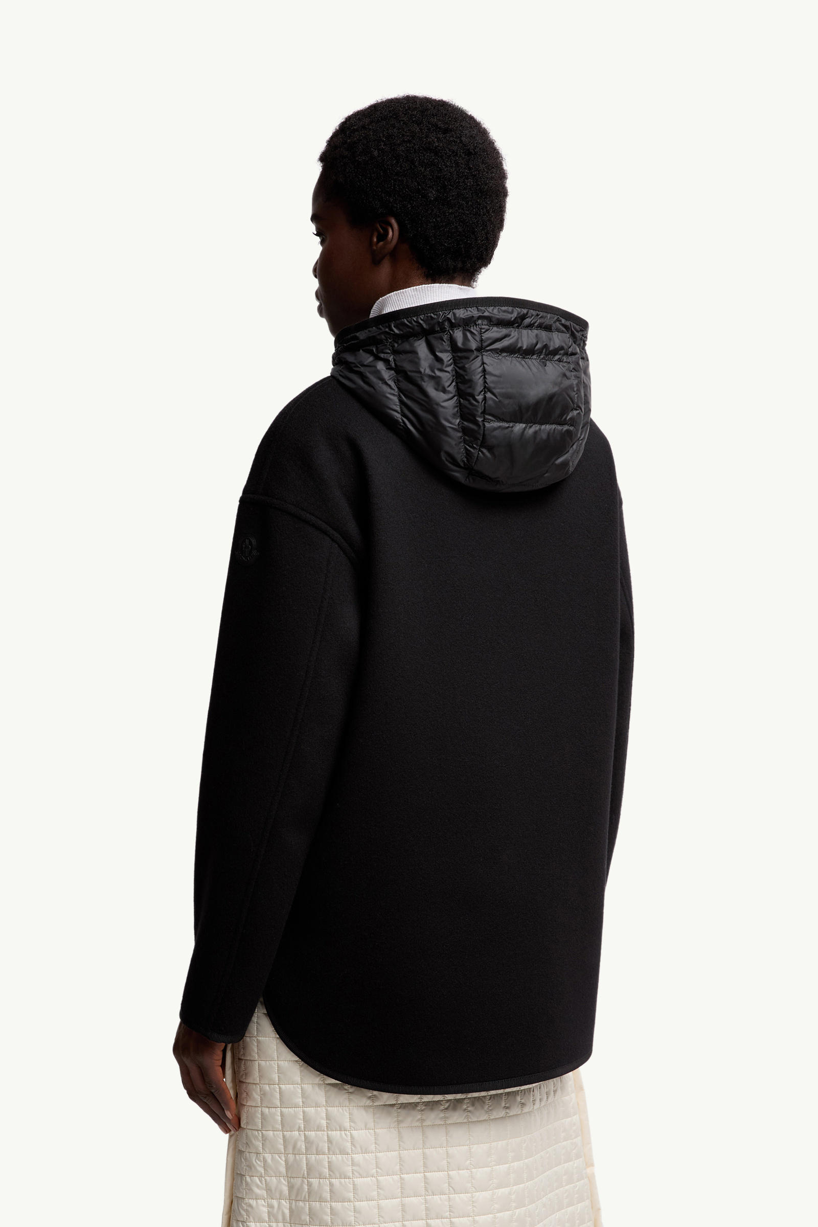 Reposse 3-in-1 Wool & Cashmere Short Down Jacket Women Black Moncler 4