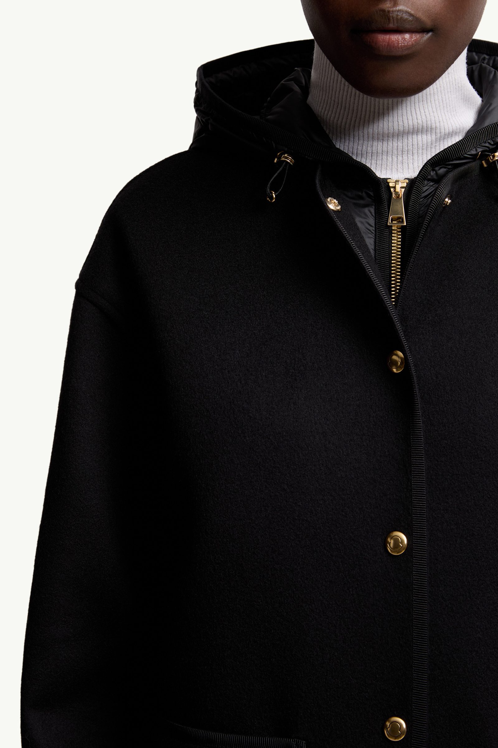 Black Reposse 3-in-1 Wool & Cashmere Short Down Jacket