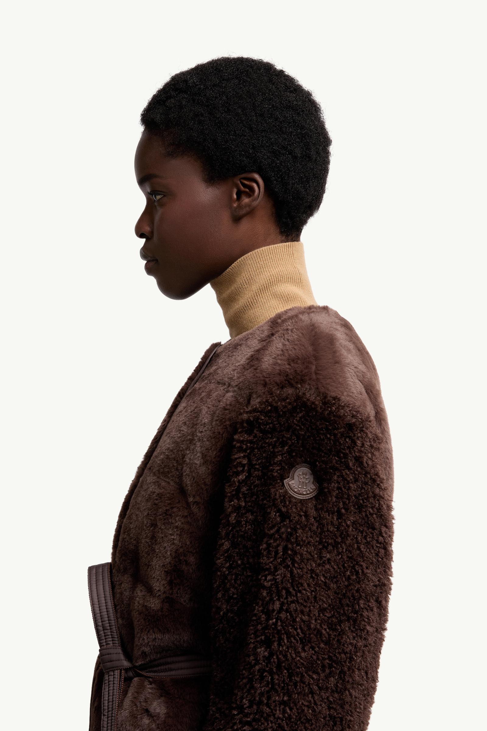 Jouillat Teddy Short Down Jacket Women Dark Brown Moncler 1