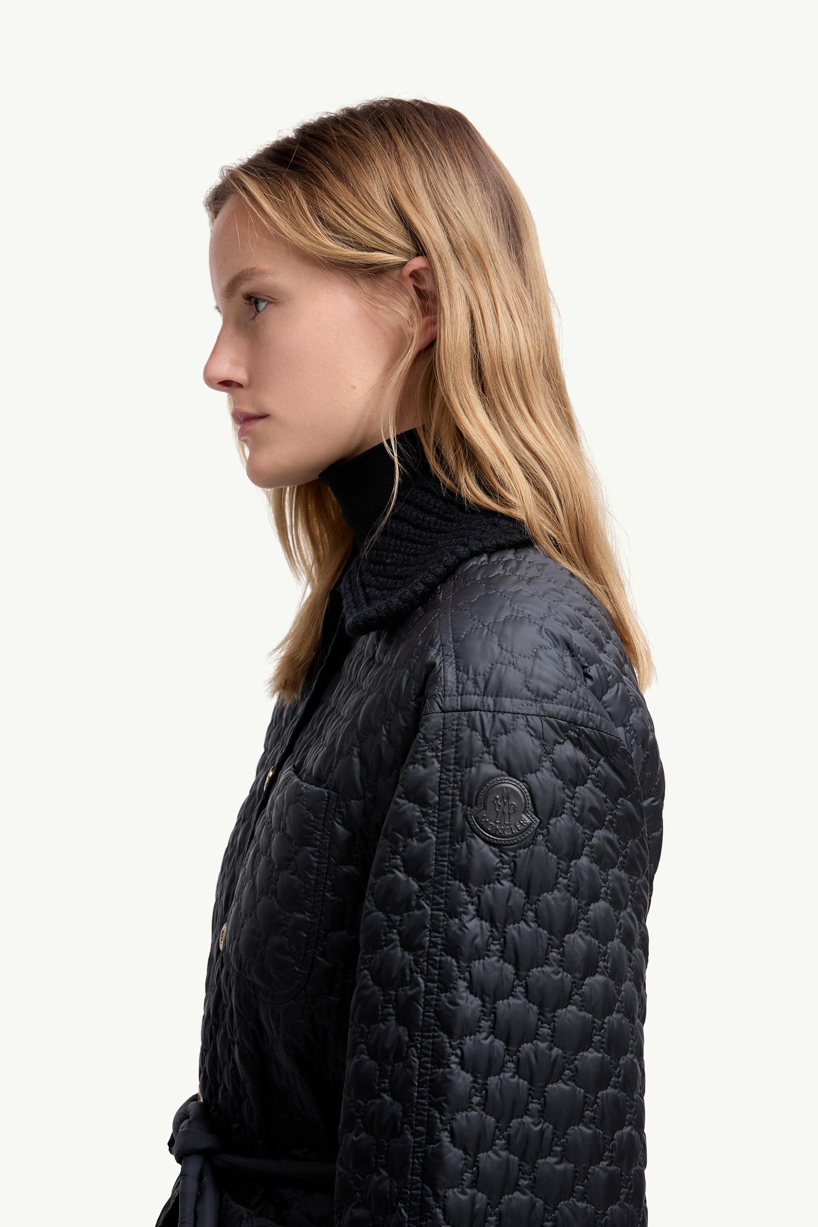 Raray Belted Short Down Jacket Women Navy Blue Moncler 1