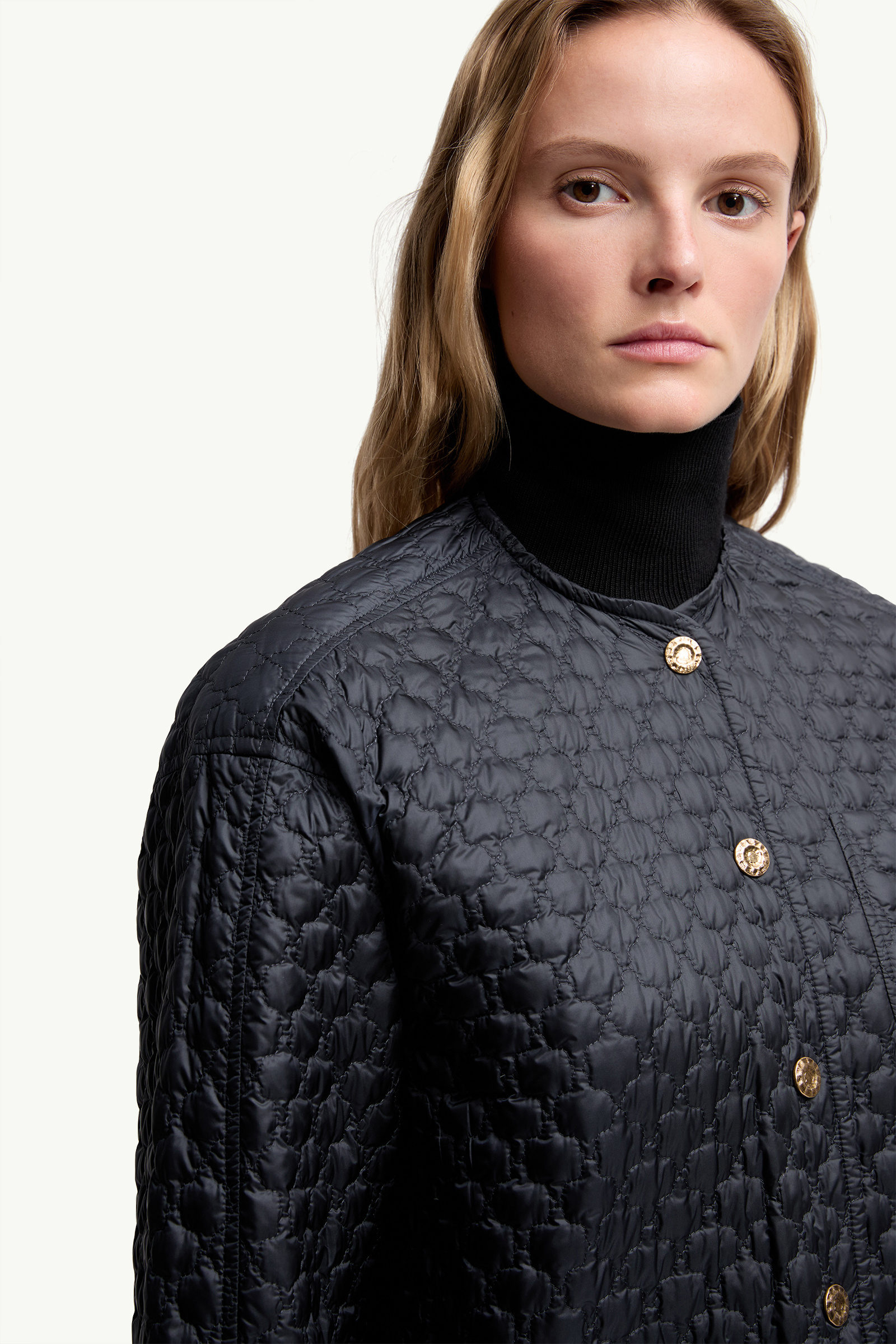 Raray Belted Short Down Jacket Women Navy Blue Moncler 5