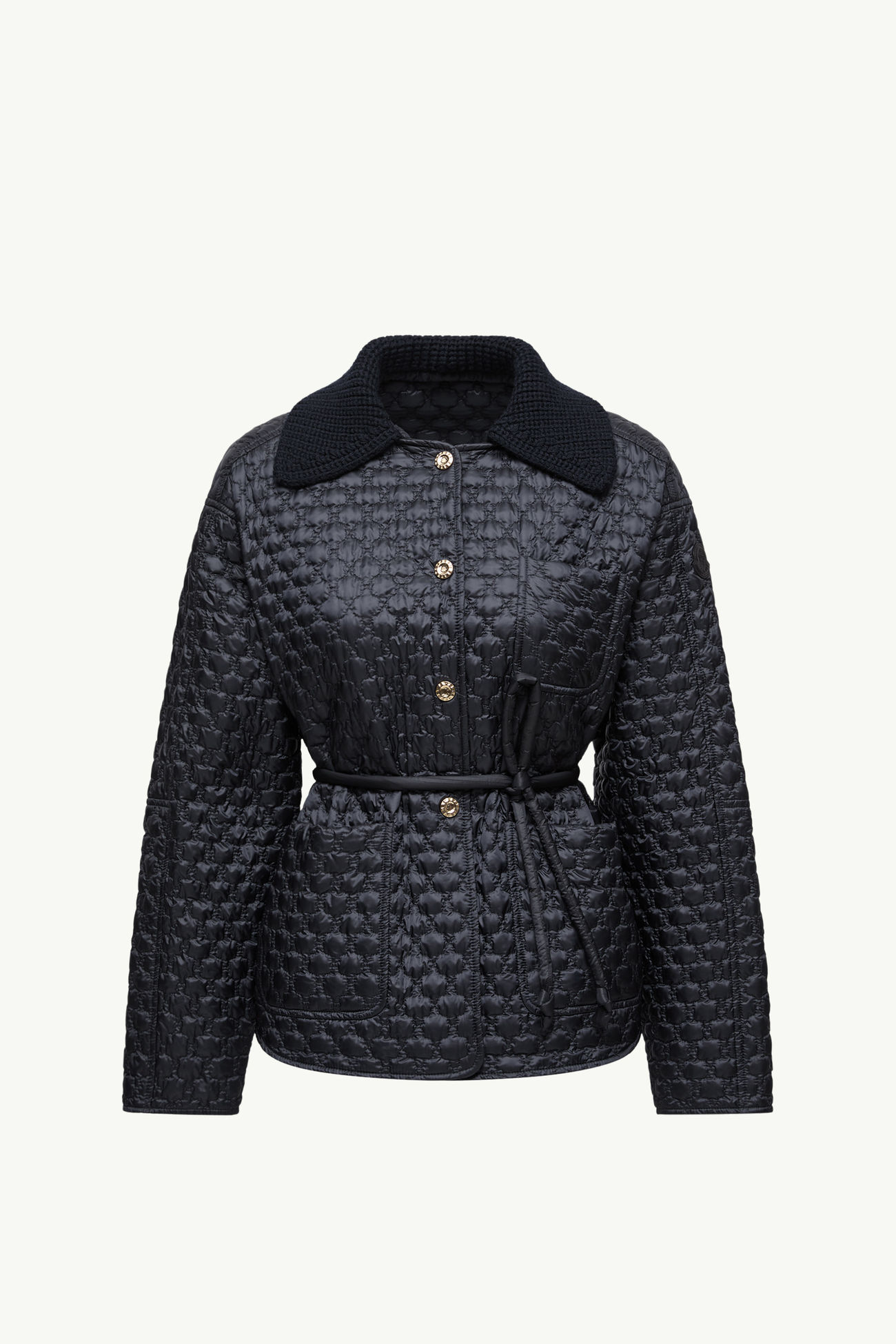 Raray Belted Short Down Jacket Women Navy Blue Moncler 2