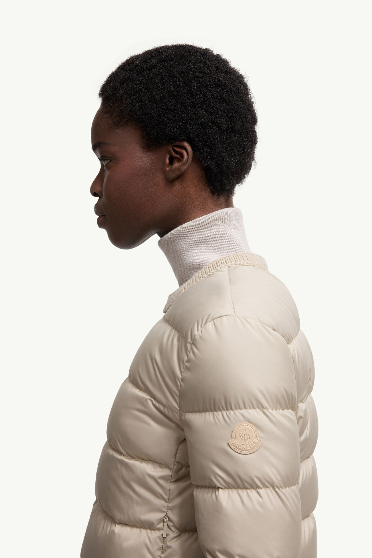 Mauvezin女士羊毛饰边短款羽绒夹克外套 女士 米色 Moncler 1