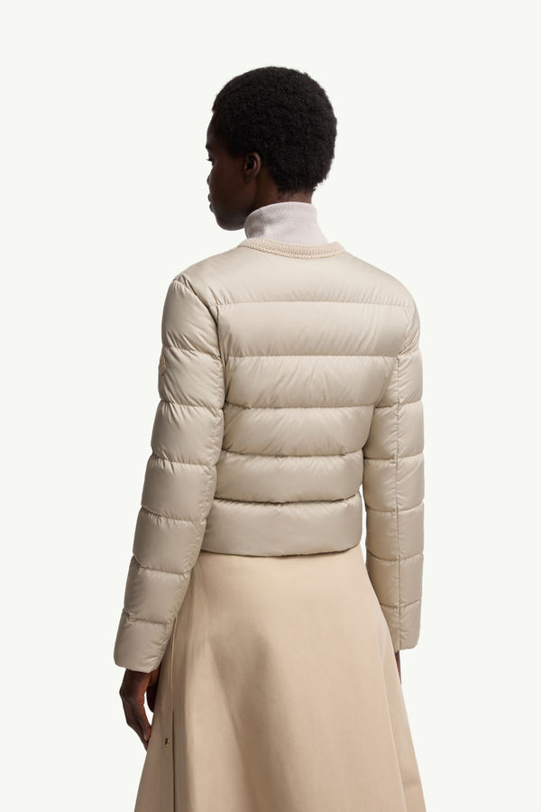 Mauvezin Wool-Trimmed Short Down Jacket Women Beige Moncler 4