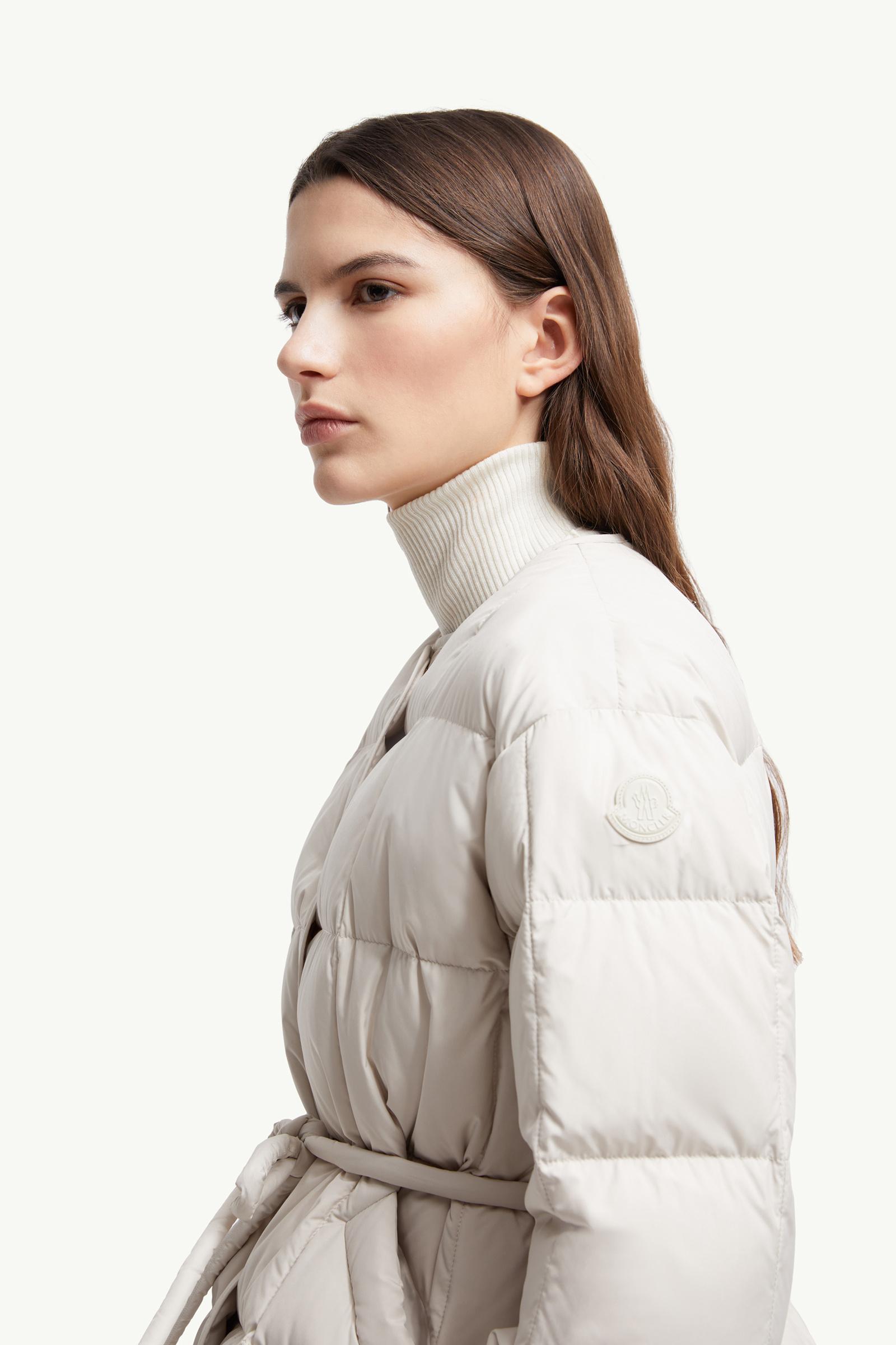 Caramagne Belted Short Down Jacket Women White Moncler 1