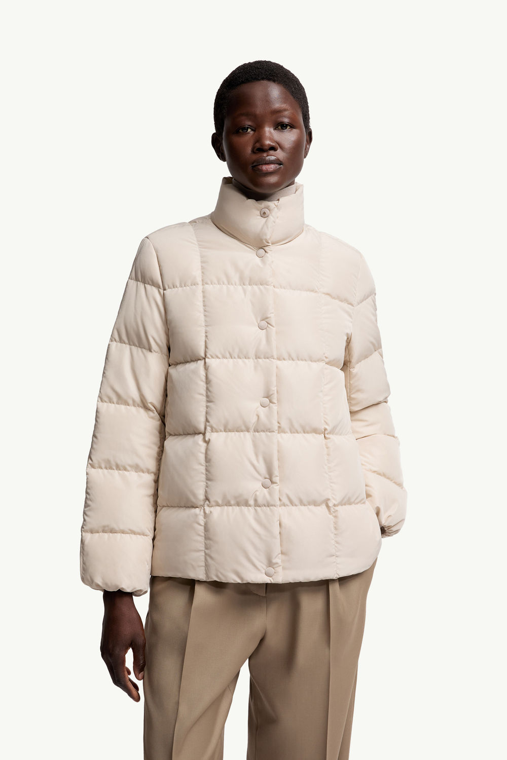 Cochevinne Square-Quilted Short Down Jacket Women Light Beige Moncler 3