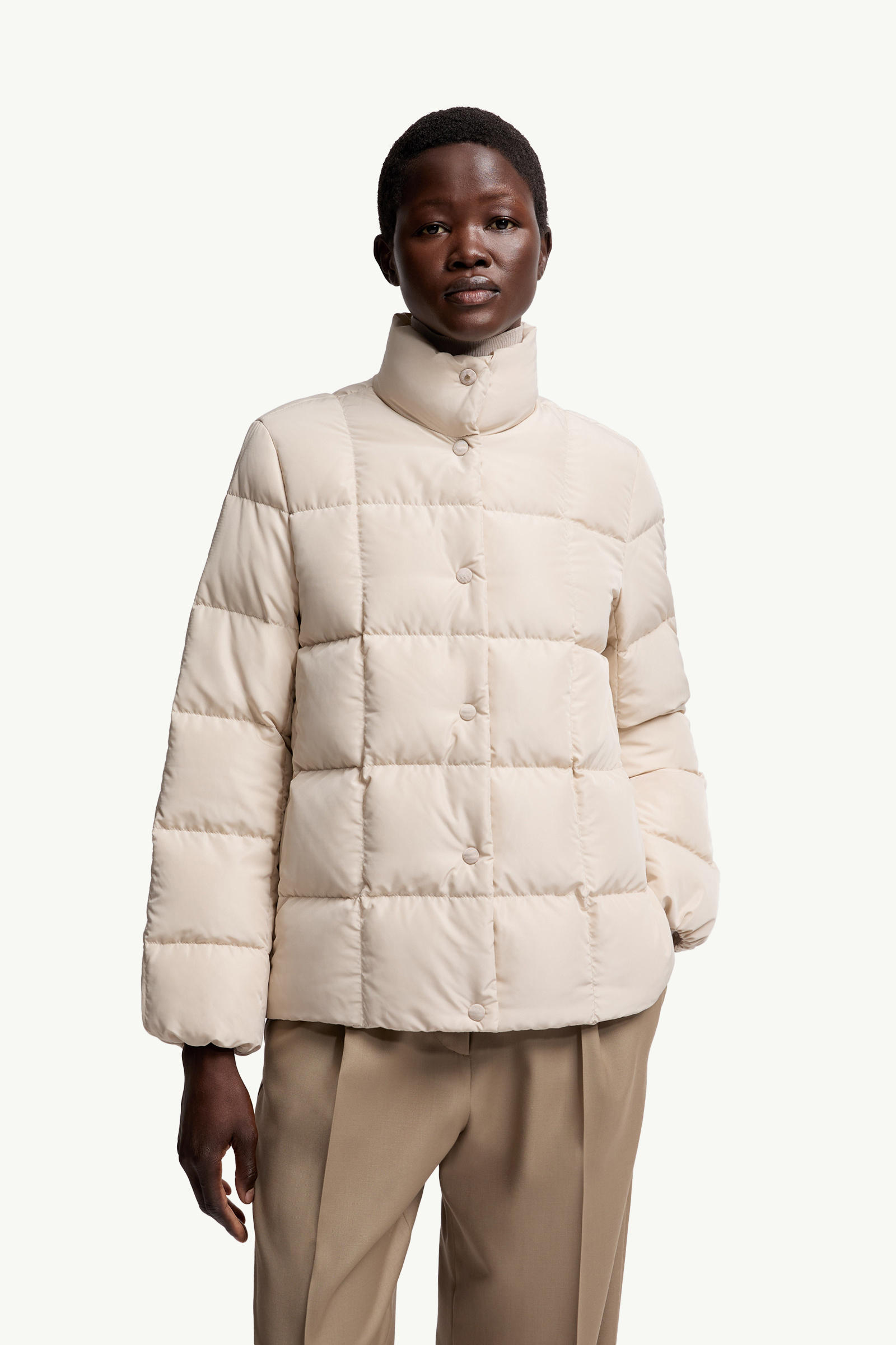 Cochevinne Square-Quilted Short Down Jacket Women Light Beige Moncler 3