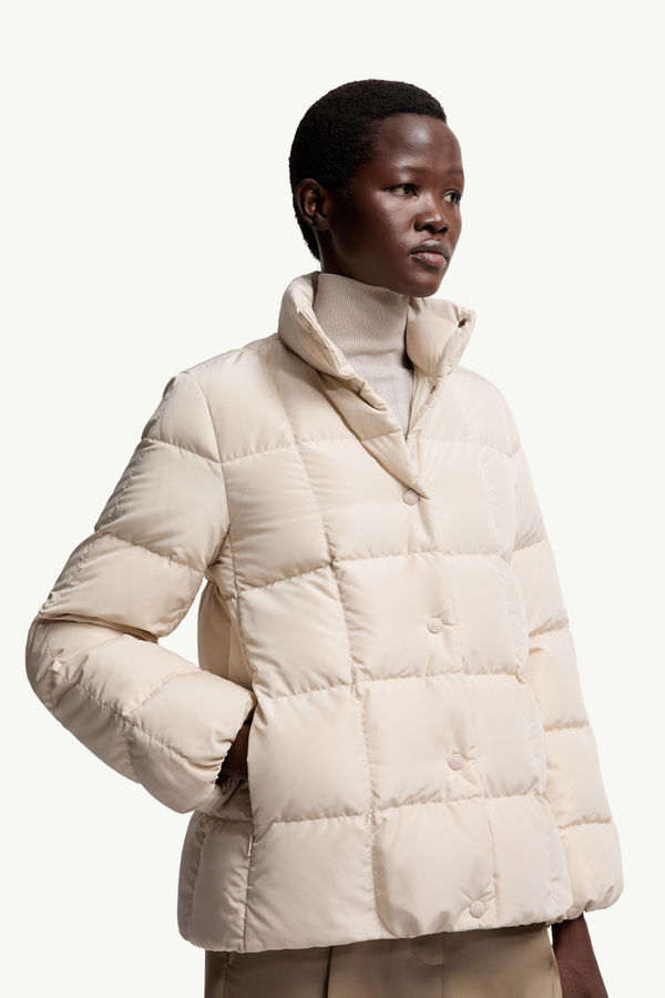 Cochevinne Square-Quilted Short Down Jacket Women Light Beige Moncler 5