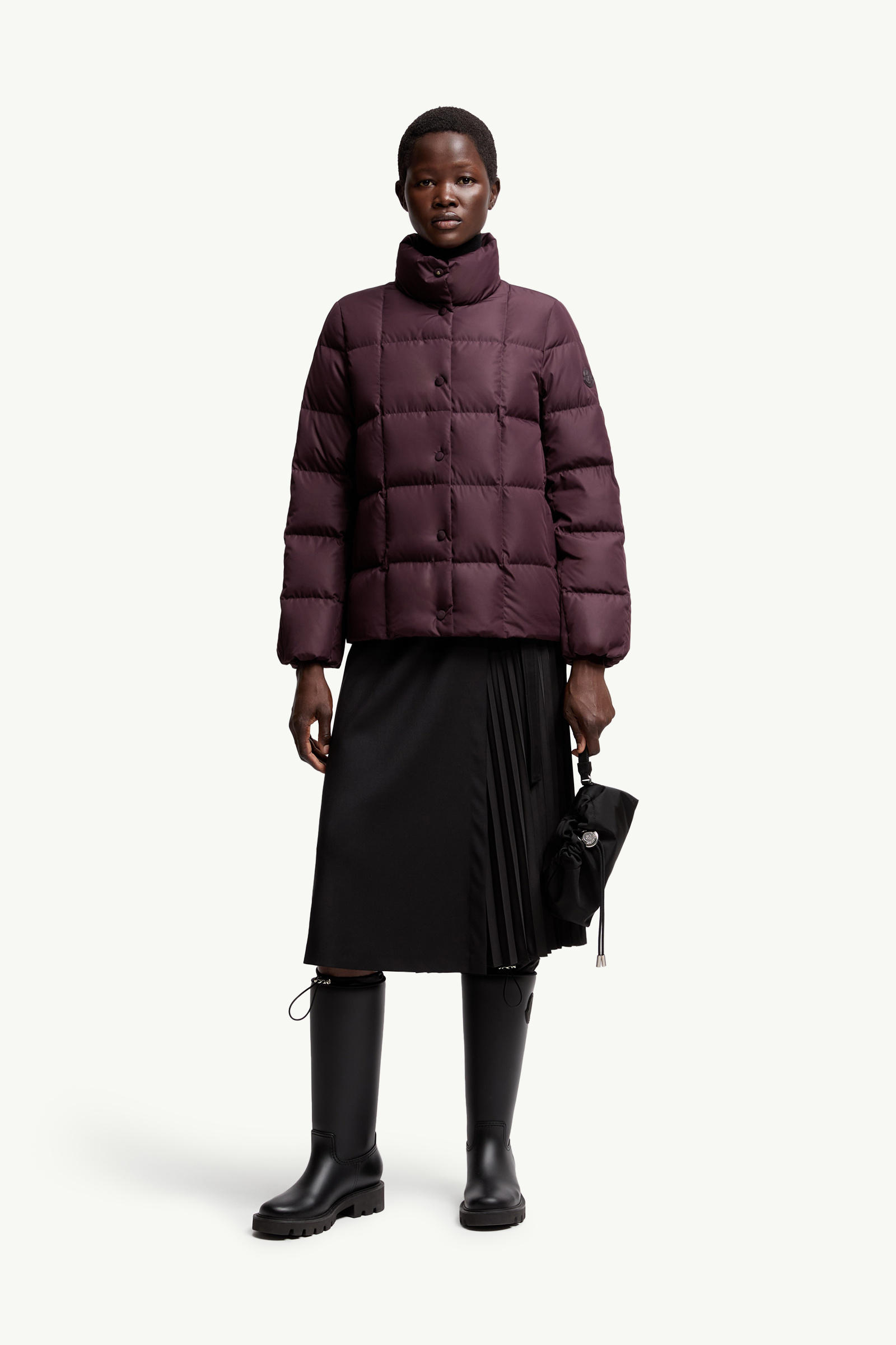 Cochevinne Square-Quilted Short Down Jacket Women Burgundy Moncler 0