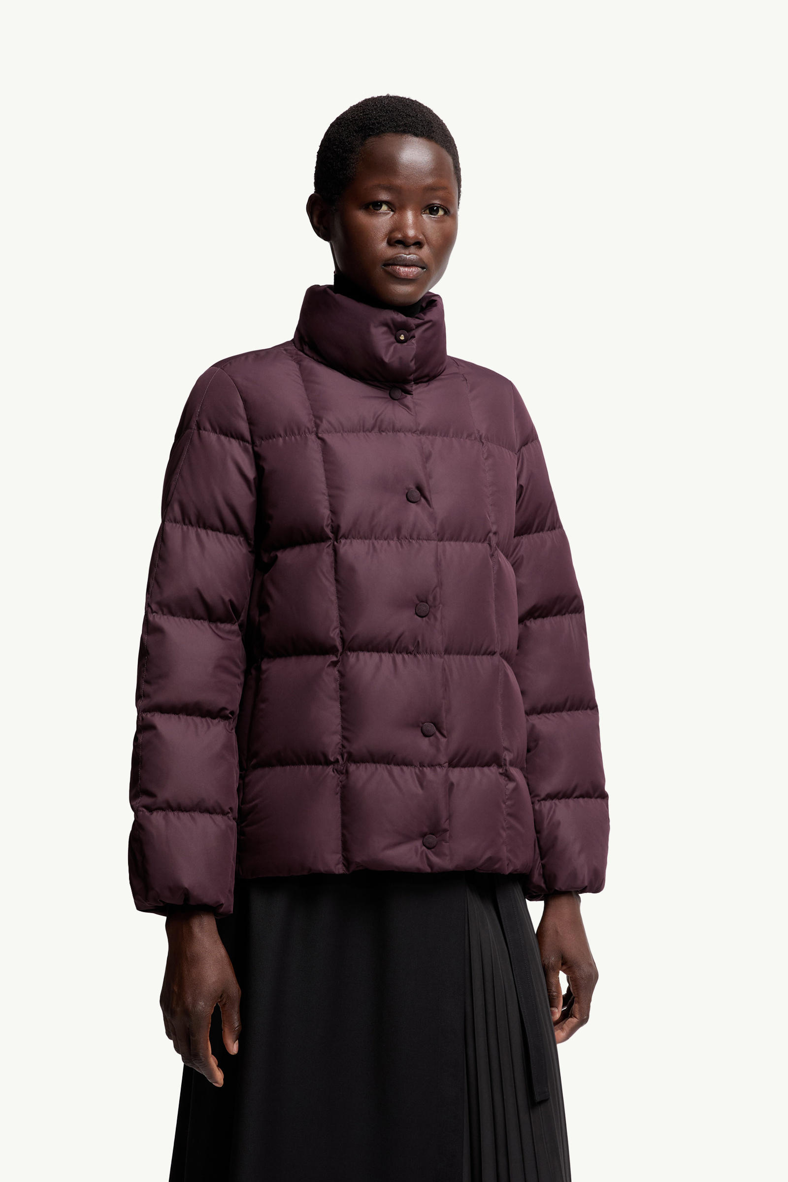 Cochevinne Square-Quilted Short Down Jacket Women Burgundy Moncler 3