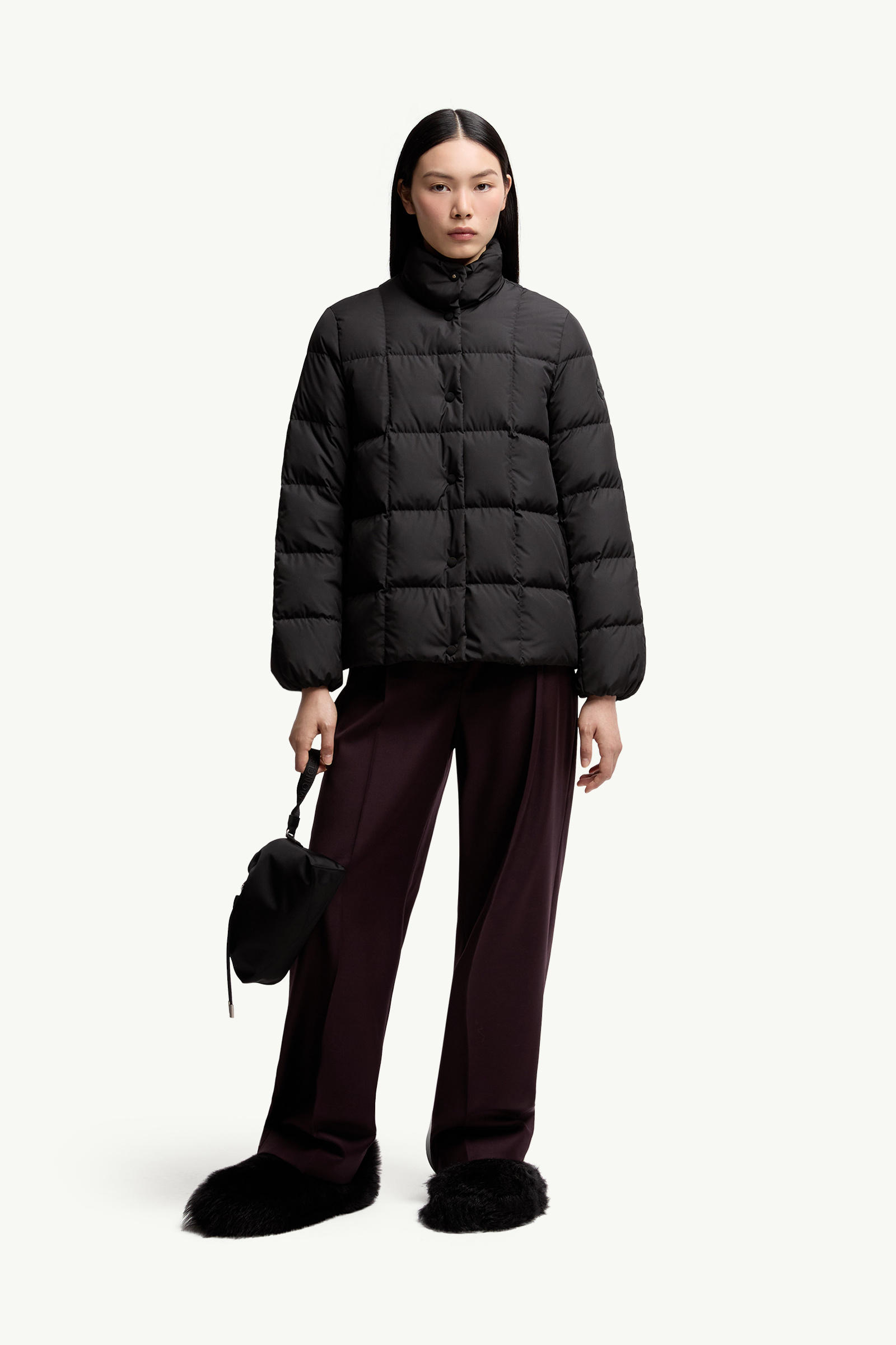 Cochevinne Square-Quilted Short Down Jacket Women Black Moncler 0