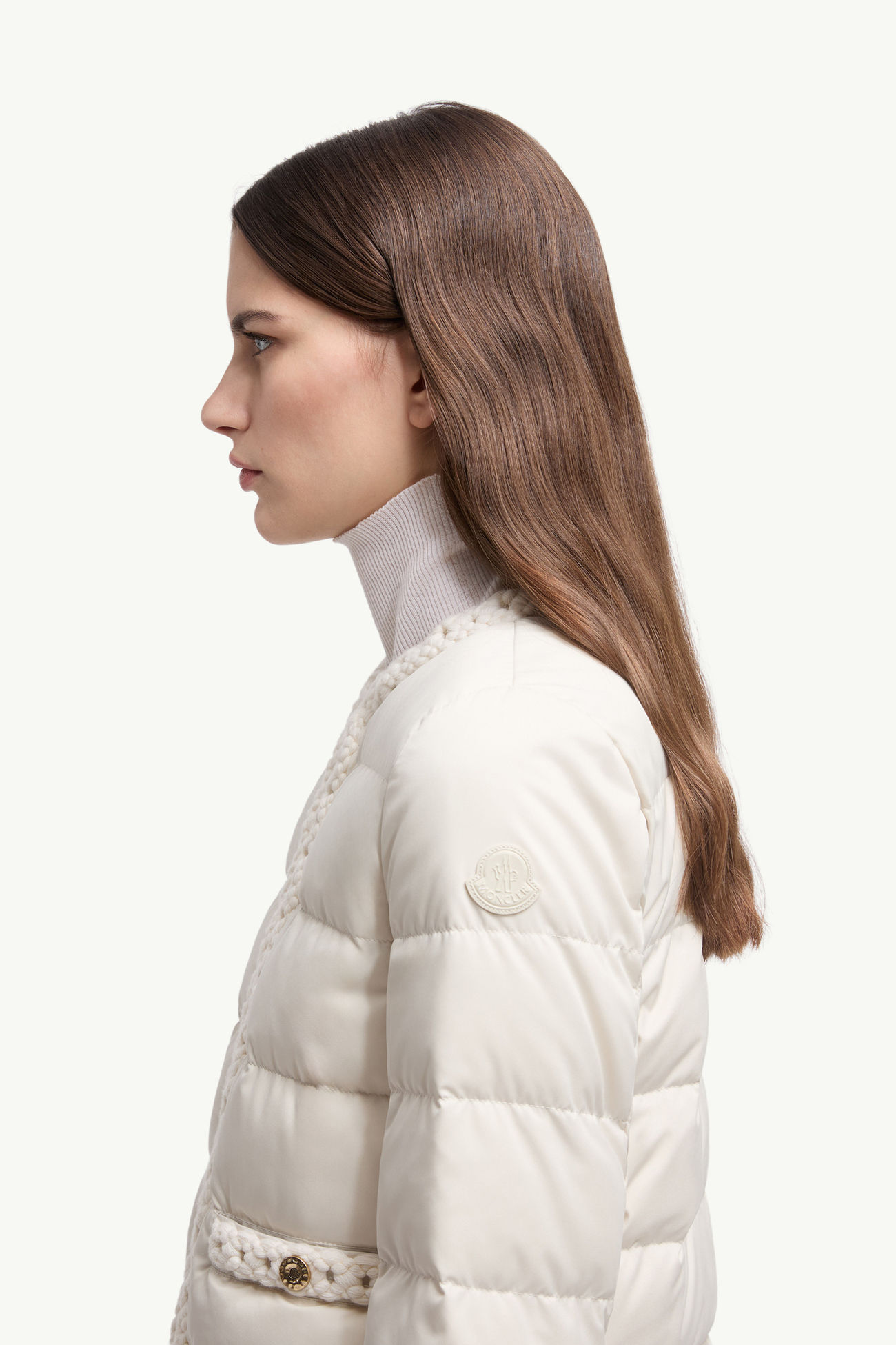 Maur Wool-Trimmed Short Down Jacket レディース ホワイト Moncler 1