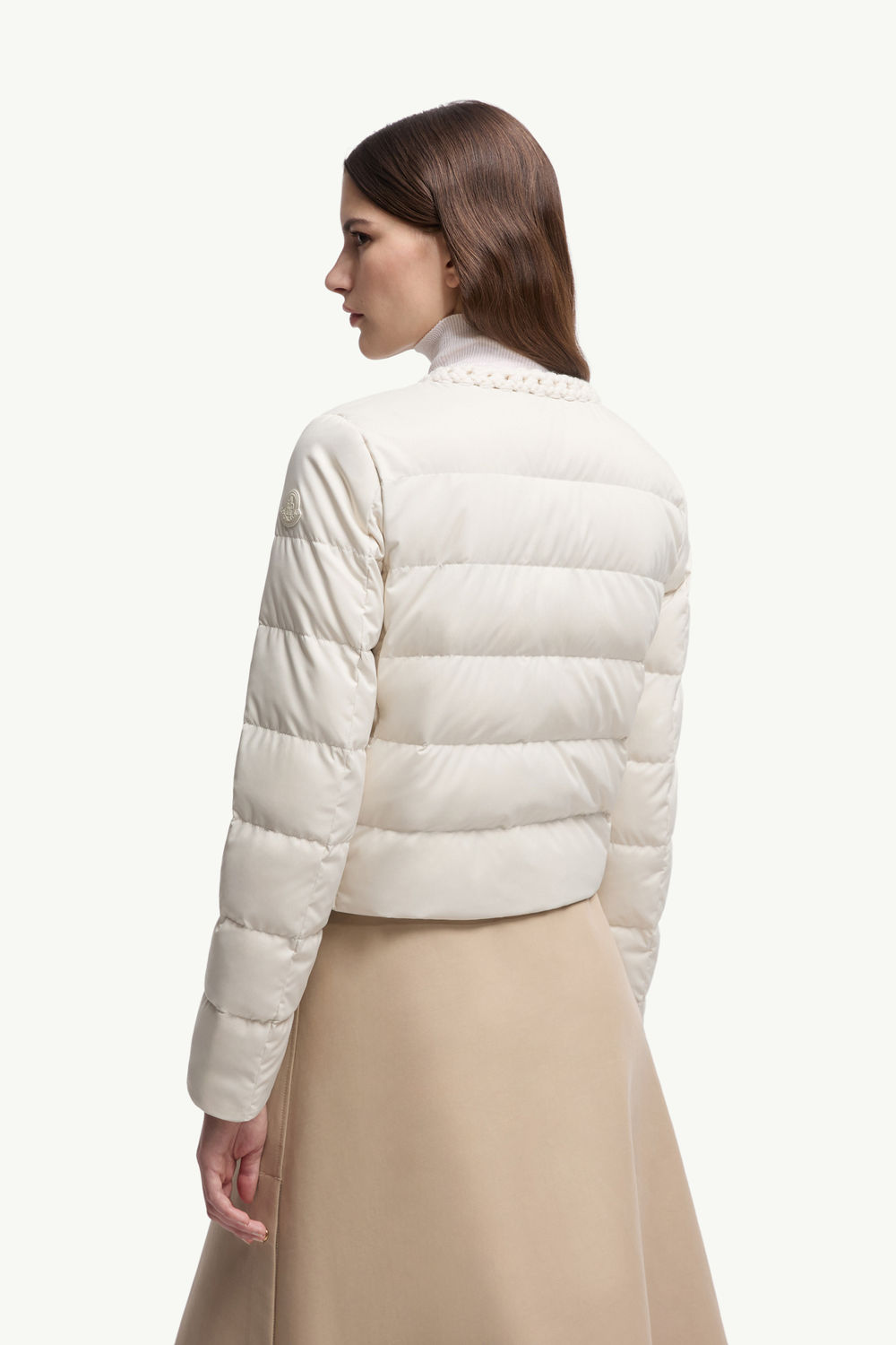 Maur Wool-Trimmed Short Down Jacket Women White Moncler 4