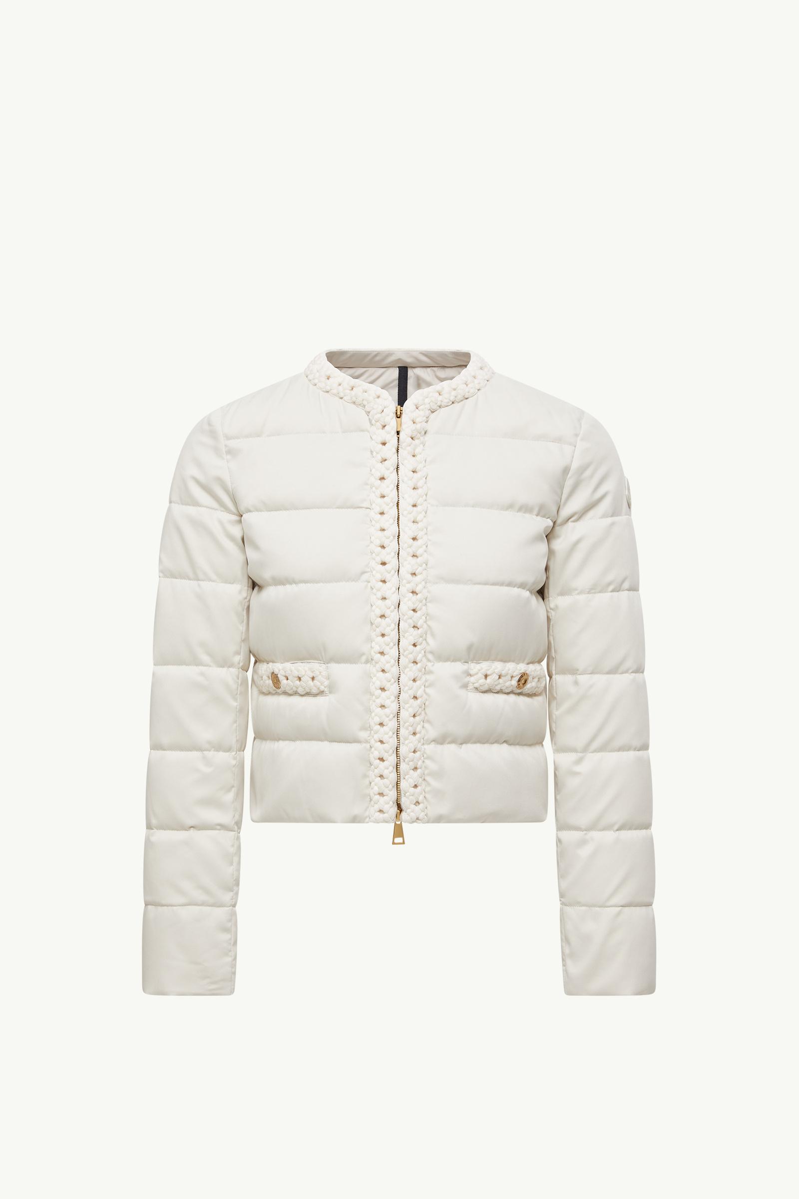 White Maur Wool-Trimmed Short Down Jacket - Short Down Jackets for