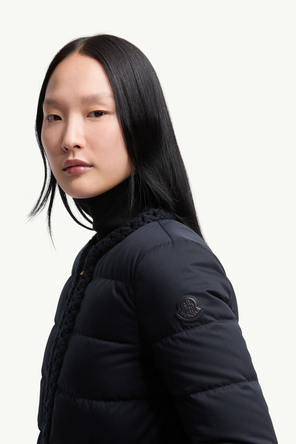 Maur Wool-Trimmed Short Down Jacket Women Navy Blue Moncler 1