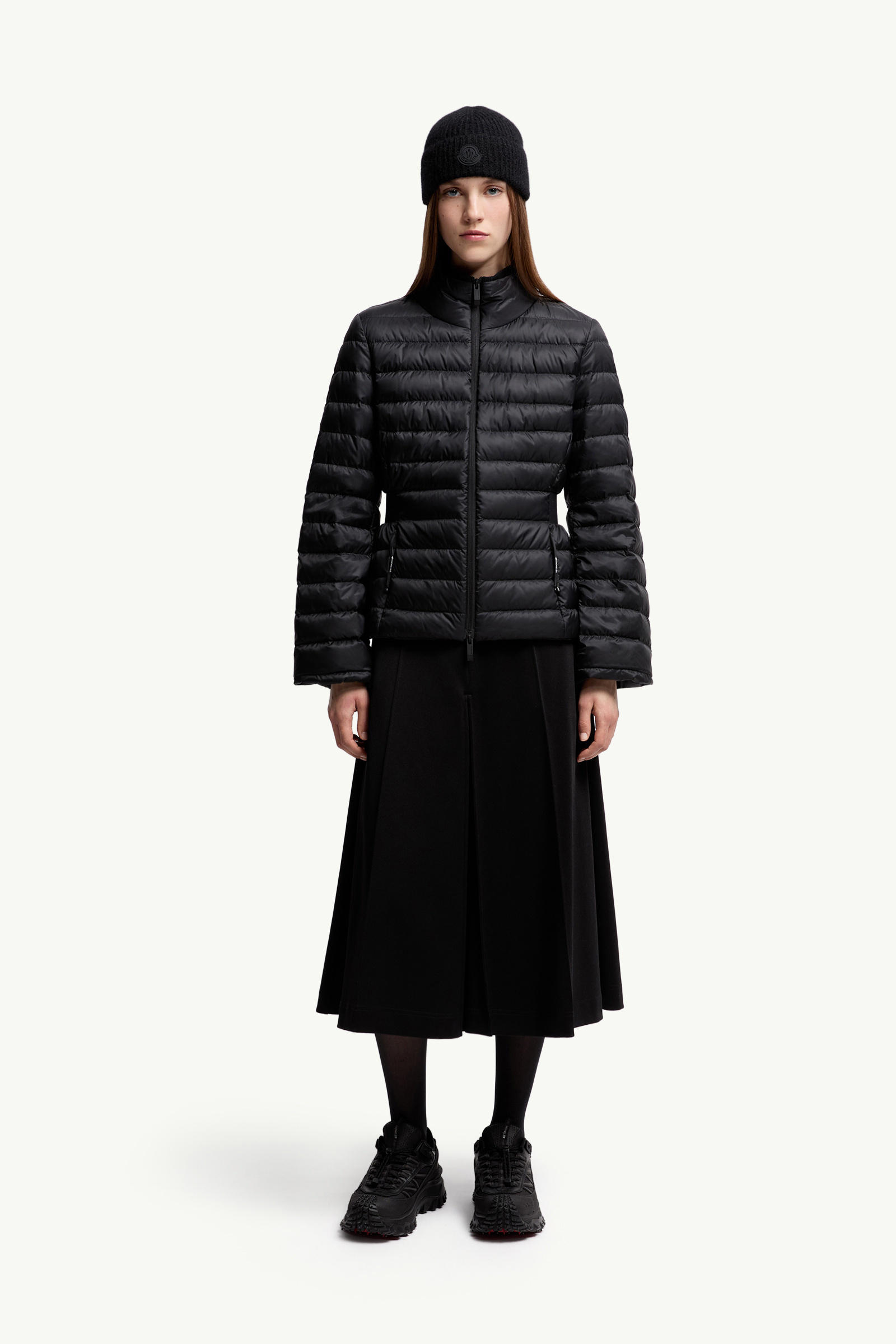 Verrerie Fit & Flare kurze Daunenjacke Damen Schwarz Moncler 0