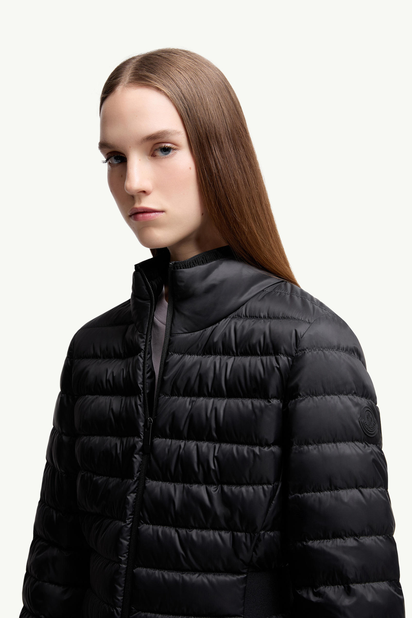 Verrerie Fit & Flare kurze Daunenjacke Damen Schwarz Moncler 1