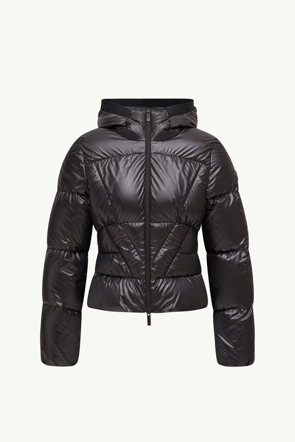 Wineck Hooded Geometric-Quilted Short Down Jacket Women Black Moncler 2