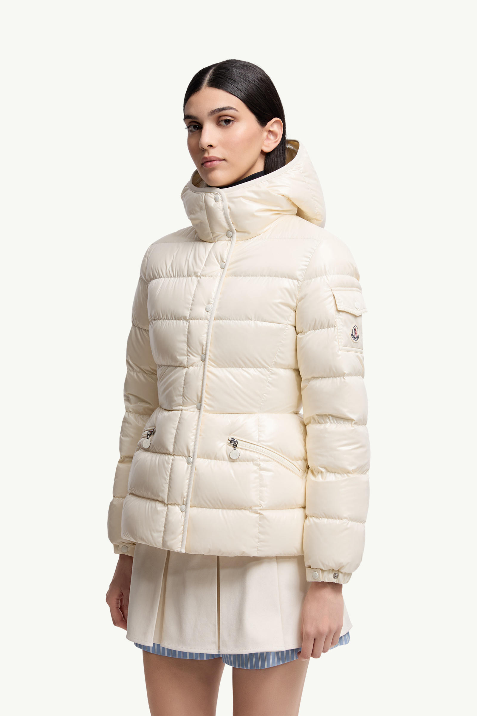Barante Hooded Short Down Jacket Women White Ivory Moncler 3