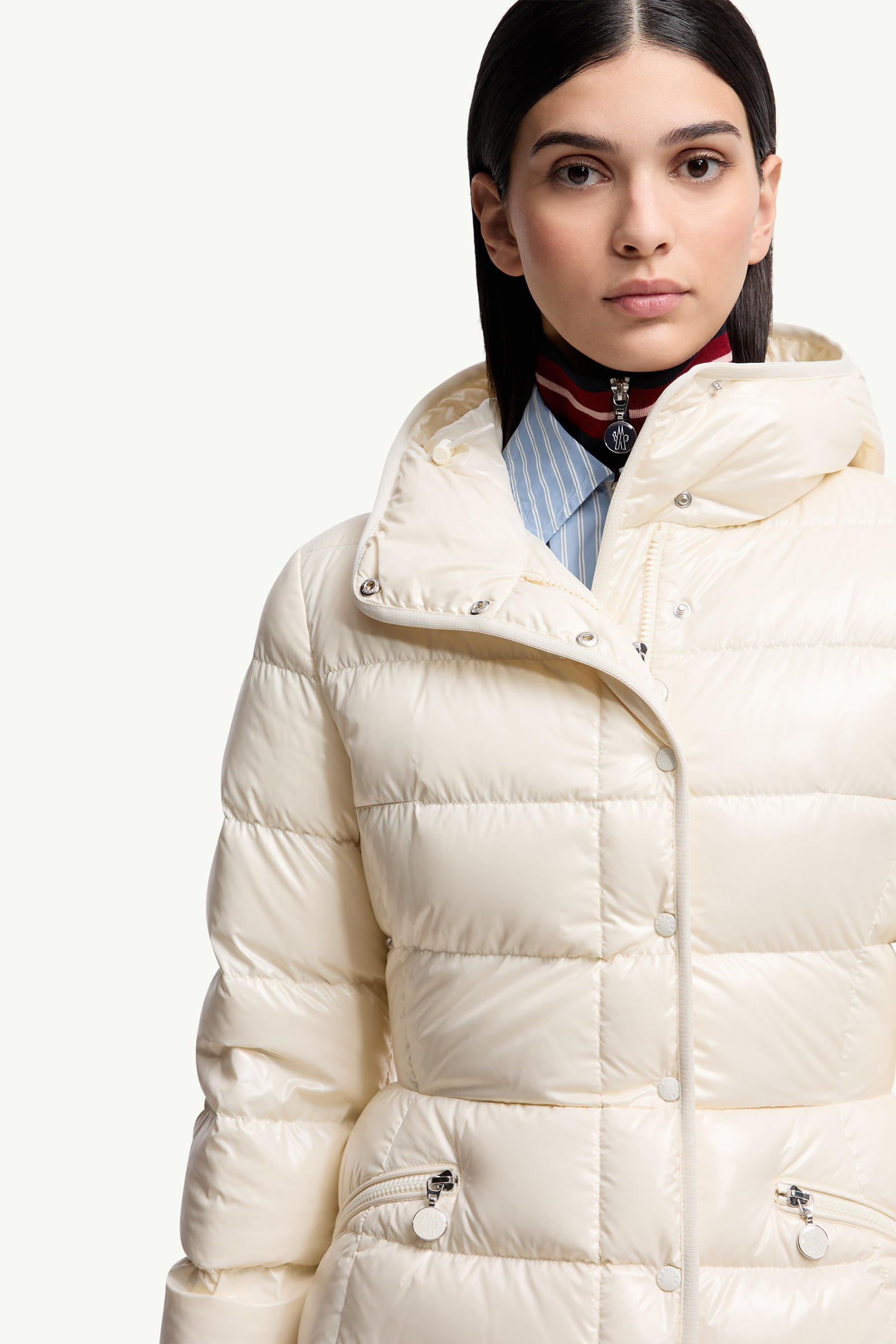 Barante Hooded Short Down Jacket Women White Ivory Moncler 5