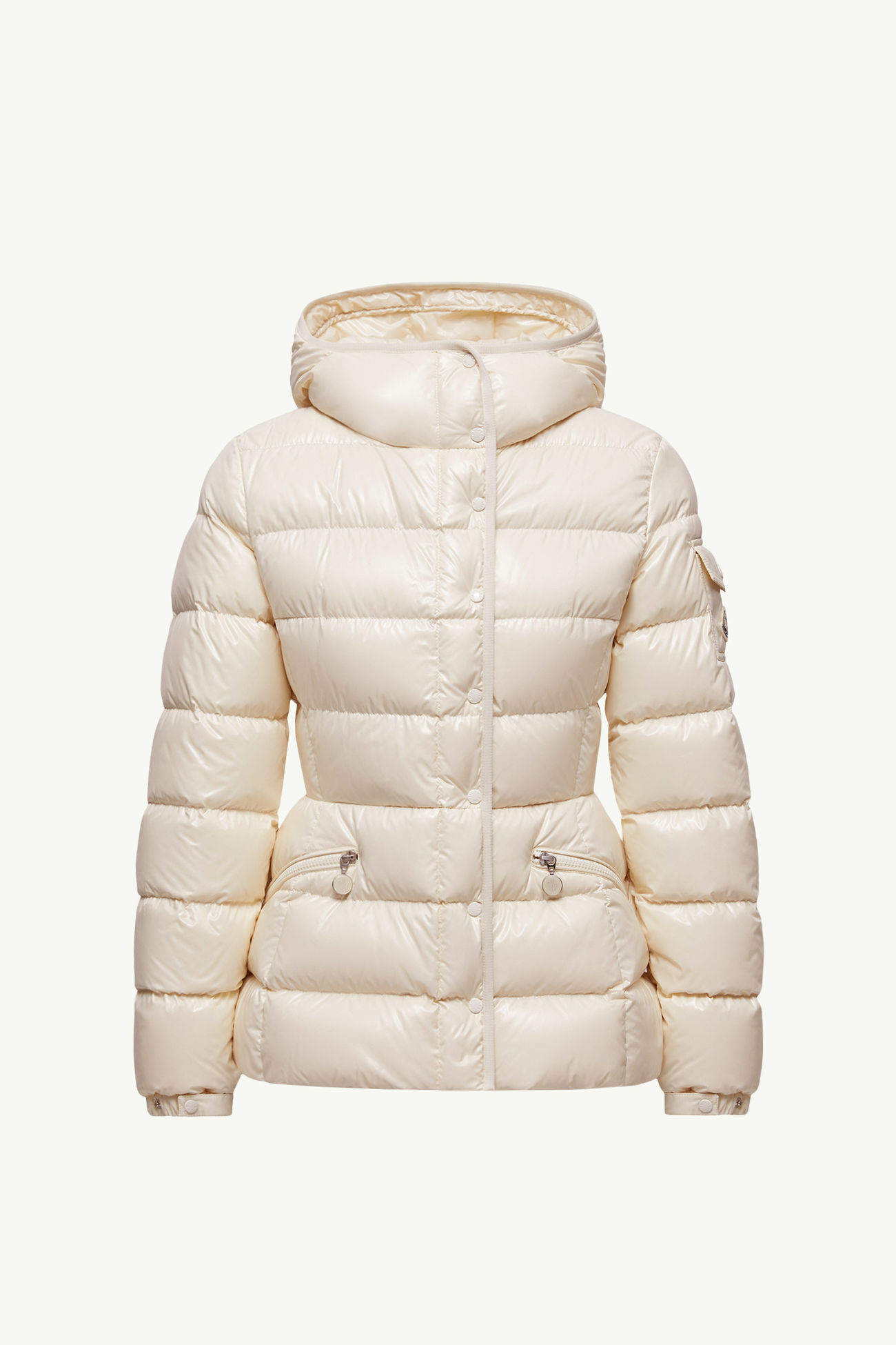 Plumífero corto con capucha Barante Mujer Blanco Marfil Moncler 2