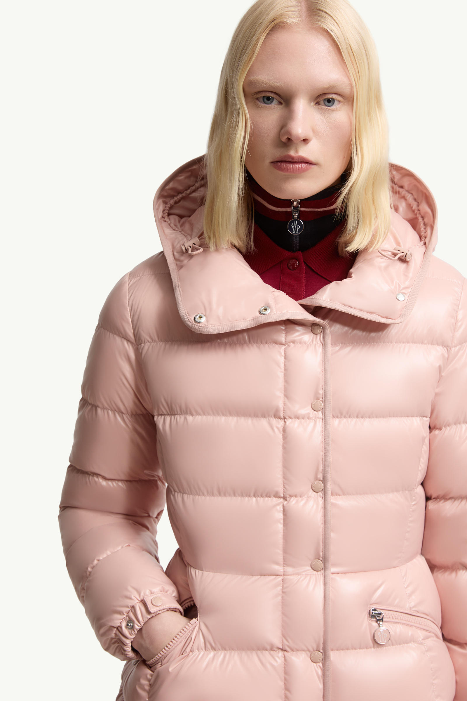 Barante kurze Daunenjacke mit Kapuze Damen Pink Moncler 5