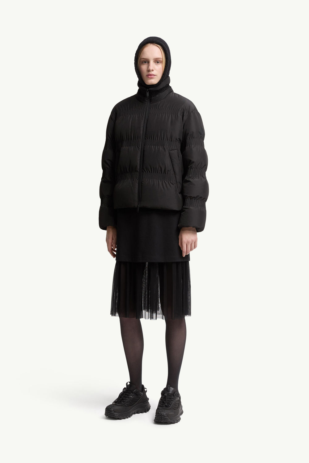 Ravignan Gather-Quilted Short Down Jacket Women Black Moncler 0