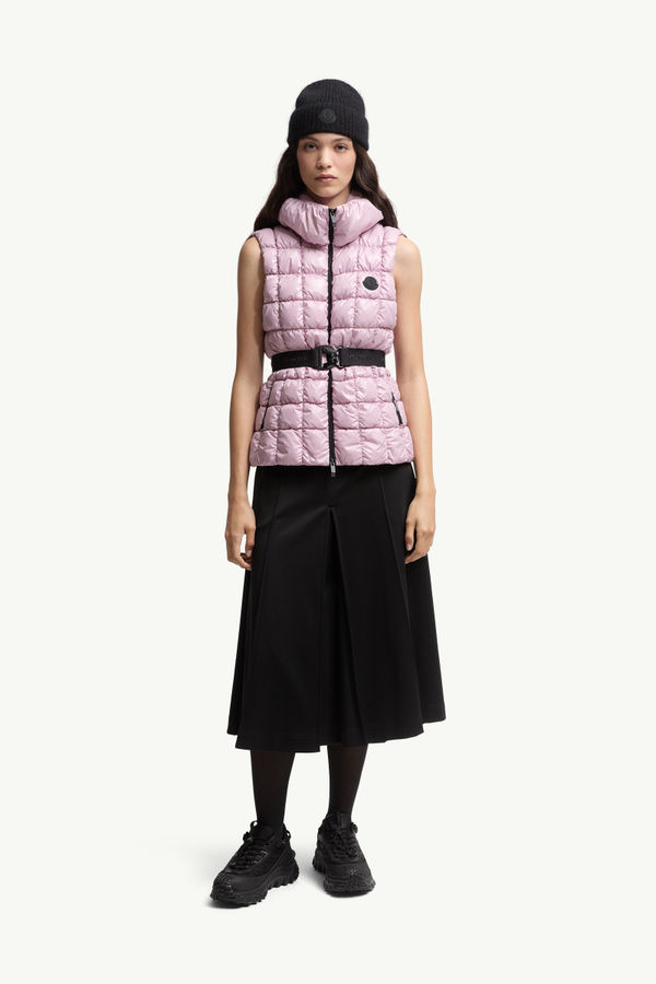 Emilion quadratisch gesteppte Daunenweste Damen Pink Moncler 0