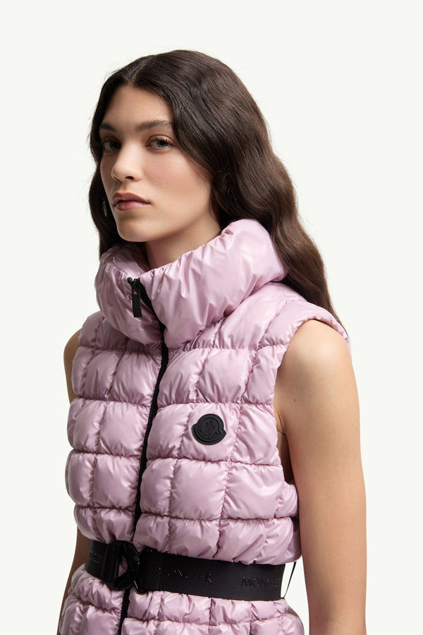 Emilion quadratisch gesteppte Daunenweste Damen Pink Moncler 1